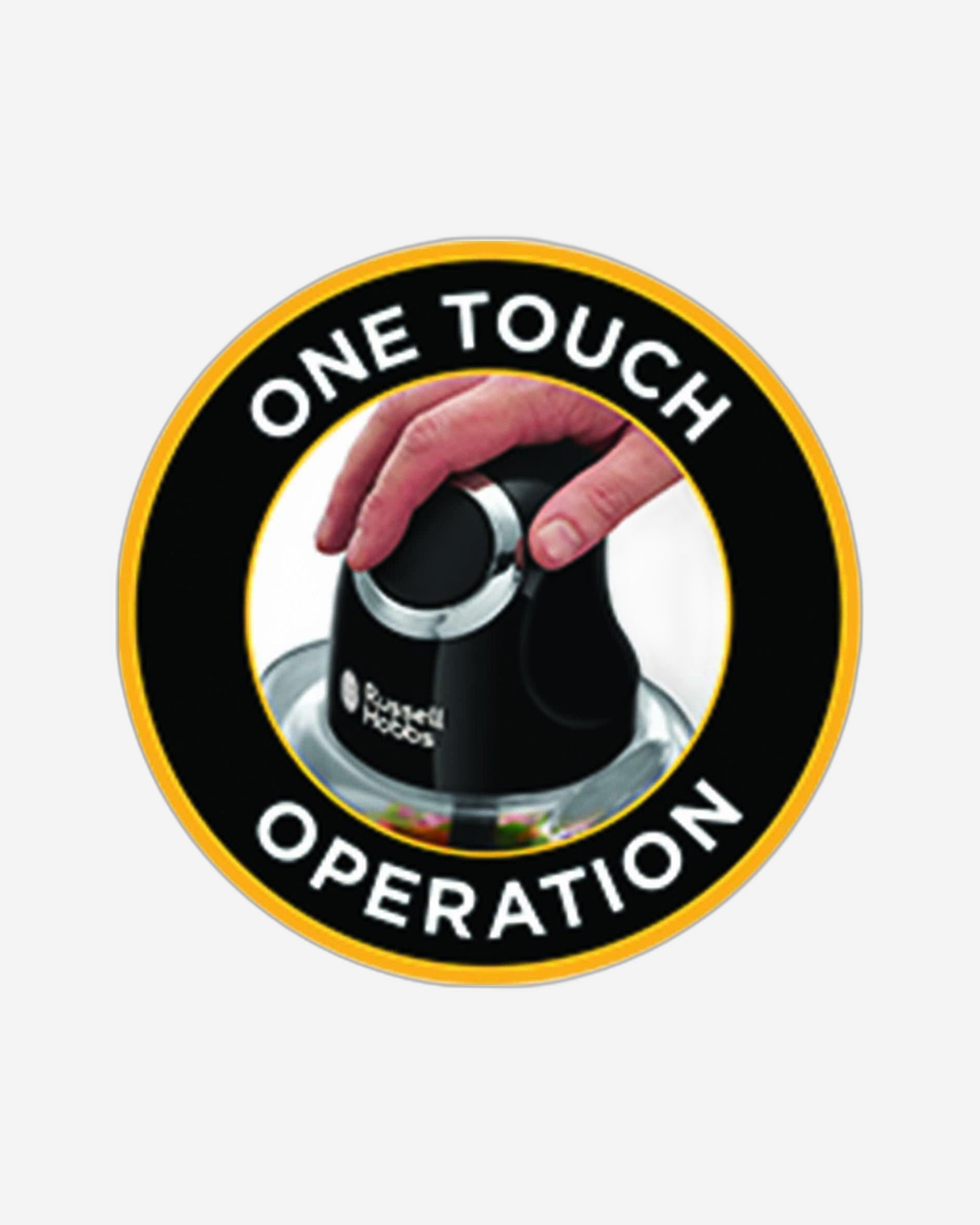 مفرمة صغيرة من راسل هوبز مع وعاء زجاجي وشفرة من الفولاذ المقاوم للصدأ