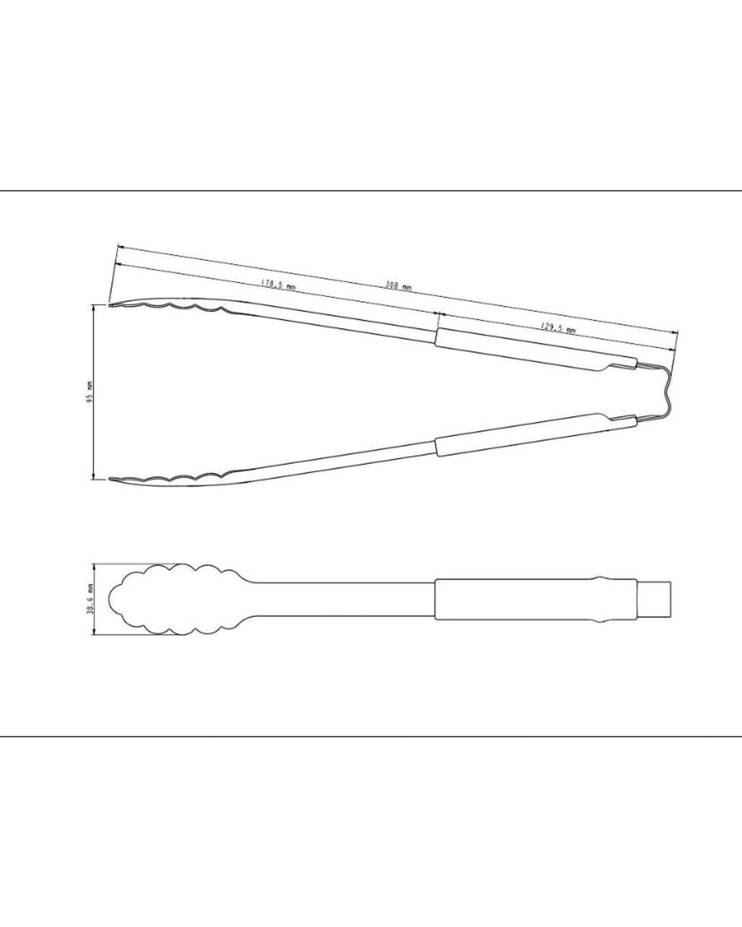 ملقط ترامونتينا متعدد الأغراض بشفرة من الفولاذ المقاوم للصدأ ومقبض مغطى بالمطاط، رمادي، 30 سم