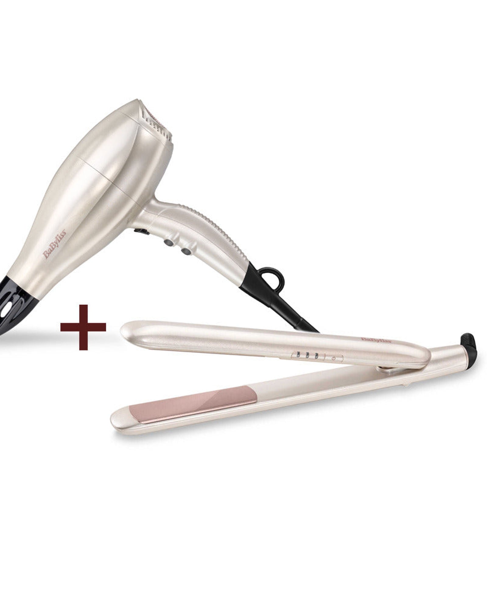 مكواة فرد الشعر من بيبي ليس + مجفف الشعر من بيبي ليس