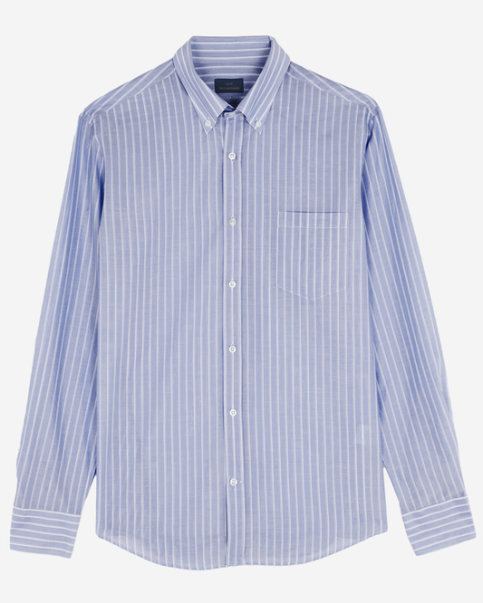 قميص Paul & Shark Cotton Summer Breeze - خطوط بيضاء على الأزرق