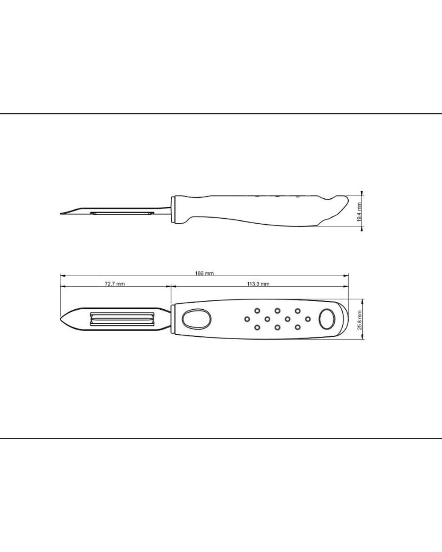 مقشرة بطاطس ترامونتينا يوتيليتا المصنوعة من الفولاذ المقاوم للصدأ بمقبض من البولي بروبيلين الأسود