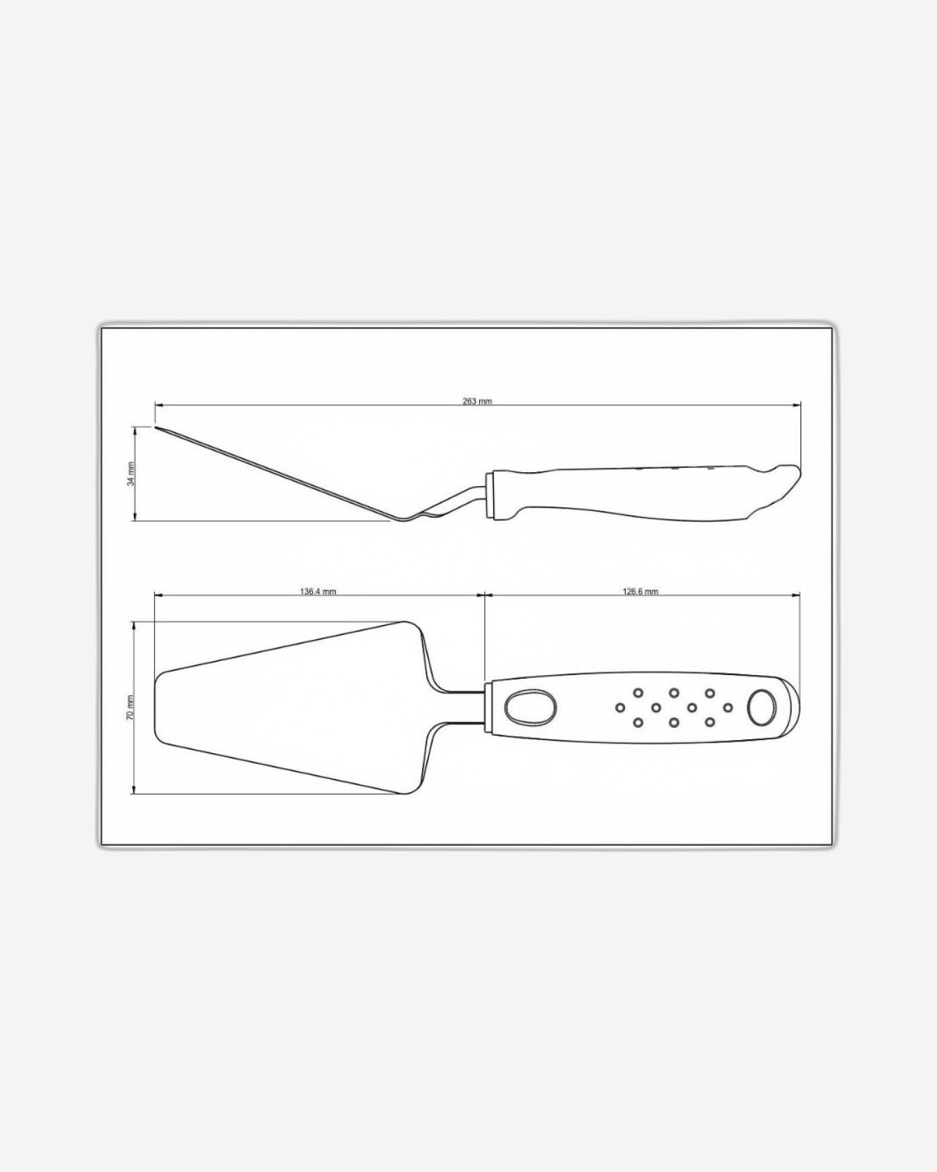 ملعقة بيتزا من الفولاذ المقاوم للصدأ من ترامونتينا يوتيليتا بمقبض من البولي بروبيلين الأسود