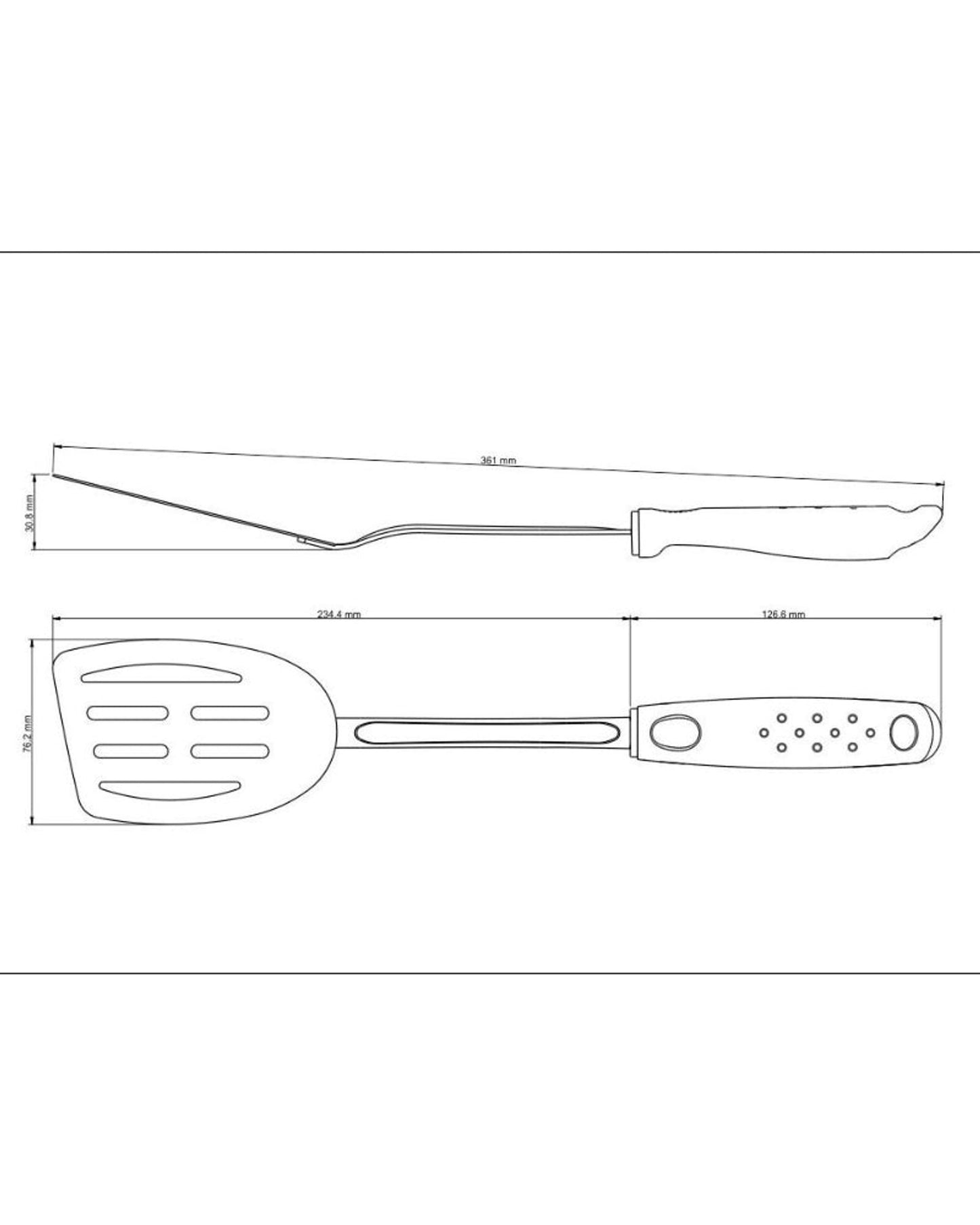 ملعقة ترامونتينا يوتيليتا المصنوعة من الفولاذ المقاوم للصدأ بمقبض من البولي بروبيلين الأسود