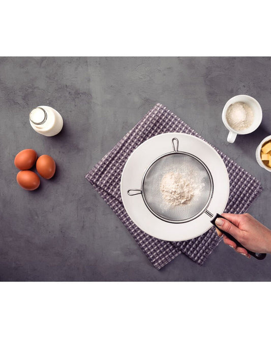 مصفاة ترامونتينا يوتيليتا المصنوعة من الفولاذ المقاوم للصدأ مقاس 13 سم بمقبض من البولي بروبيلين الأسود