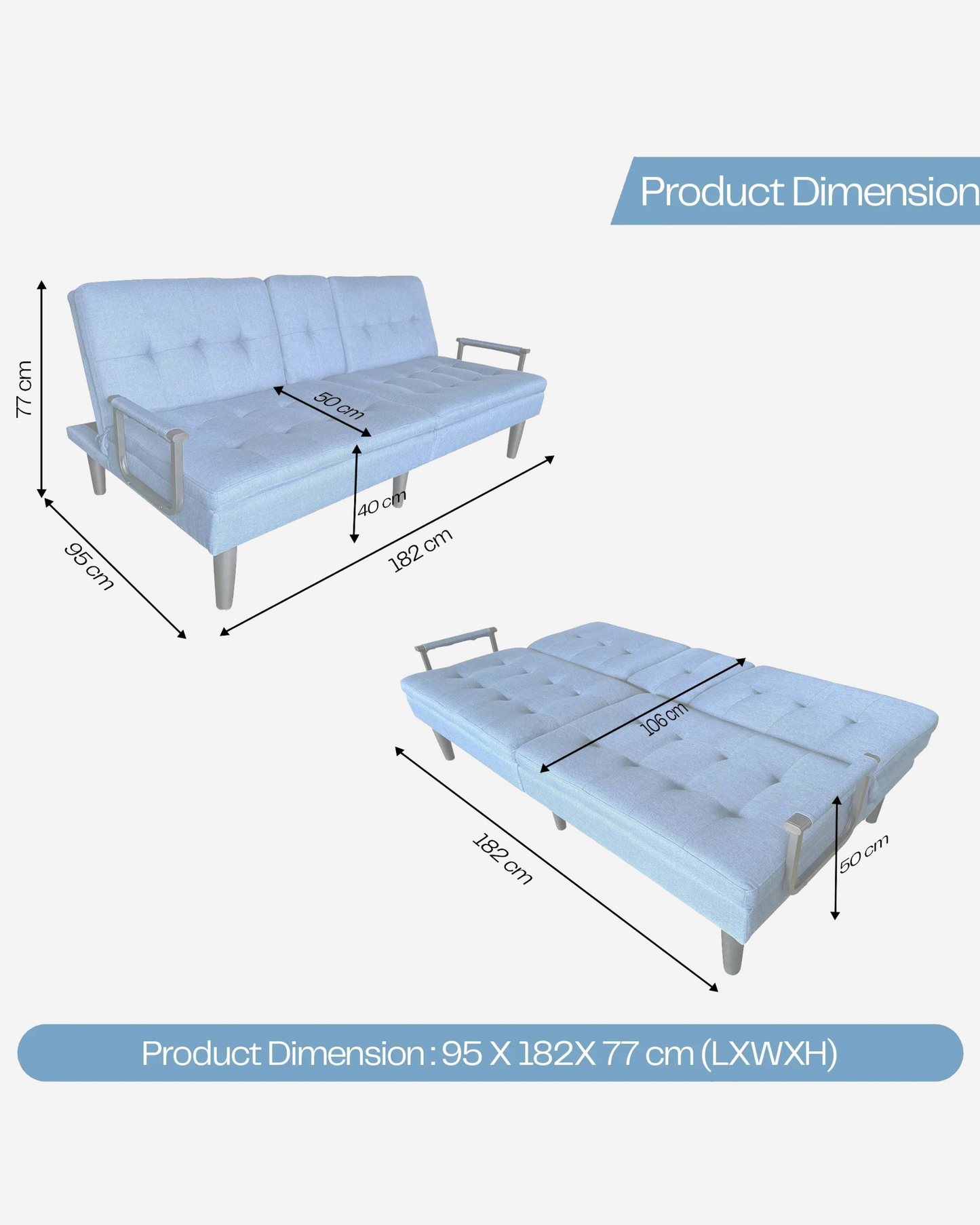 Rotai Casa Bellare Convertible Sofa Bed