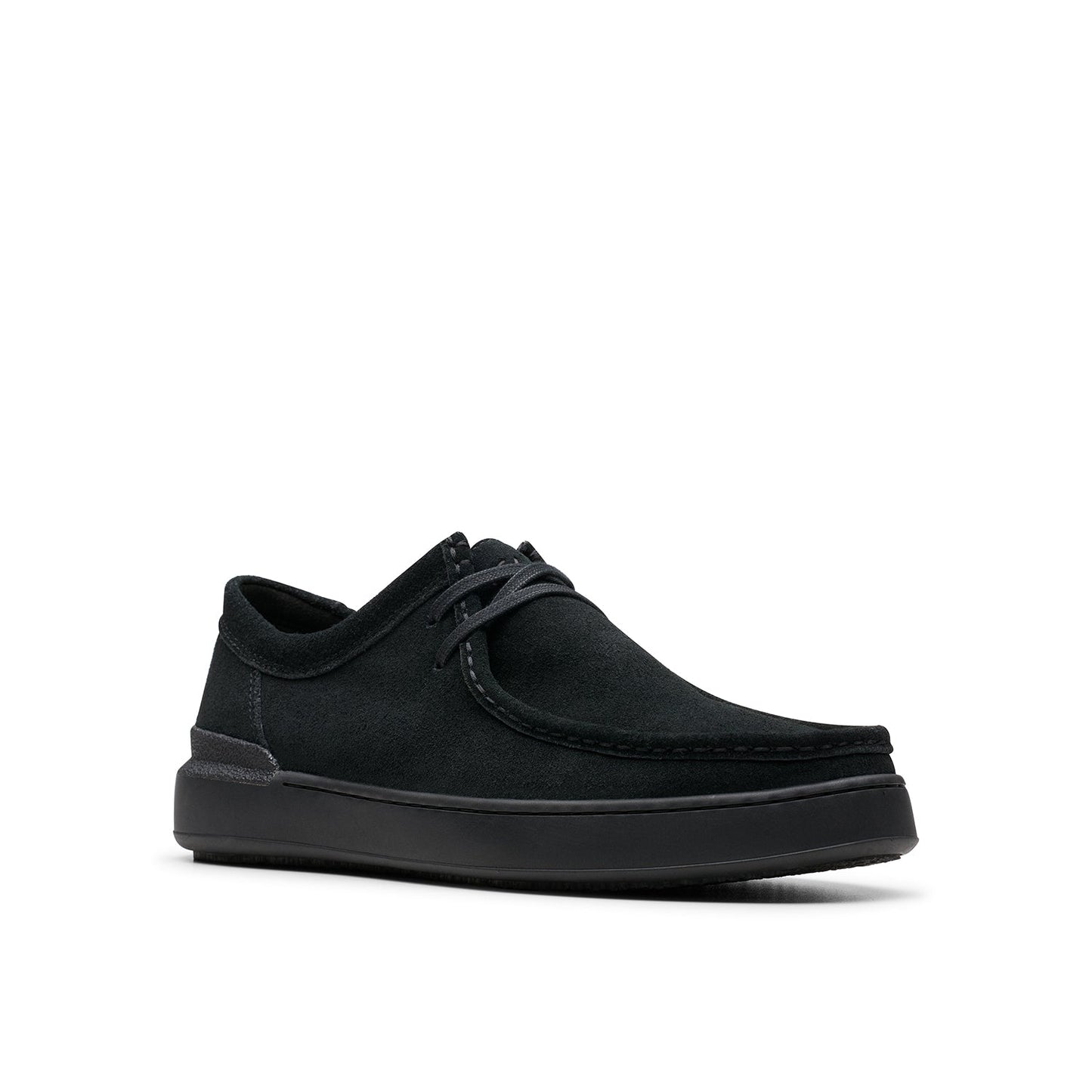 Clarks حذاء Courtlite Seam للرجال من الجلد السويدي الأسود (مقاس عادي)