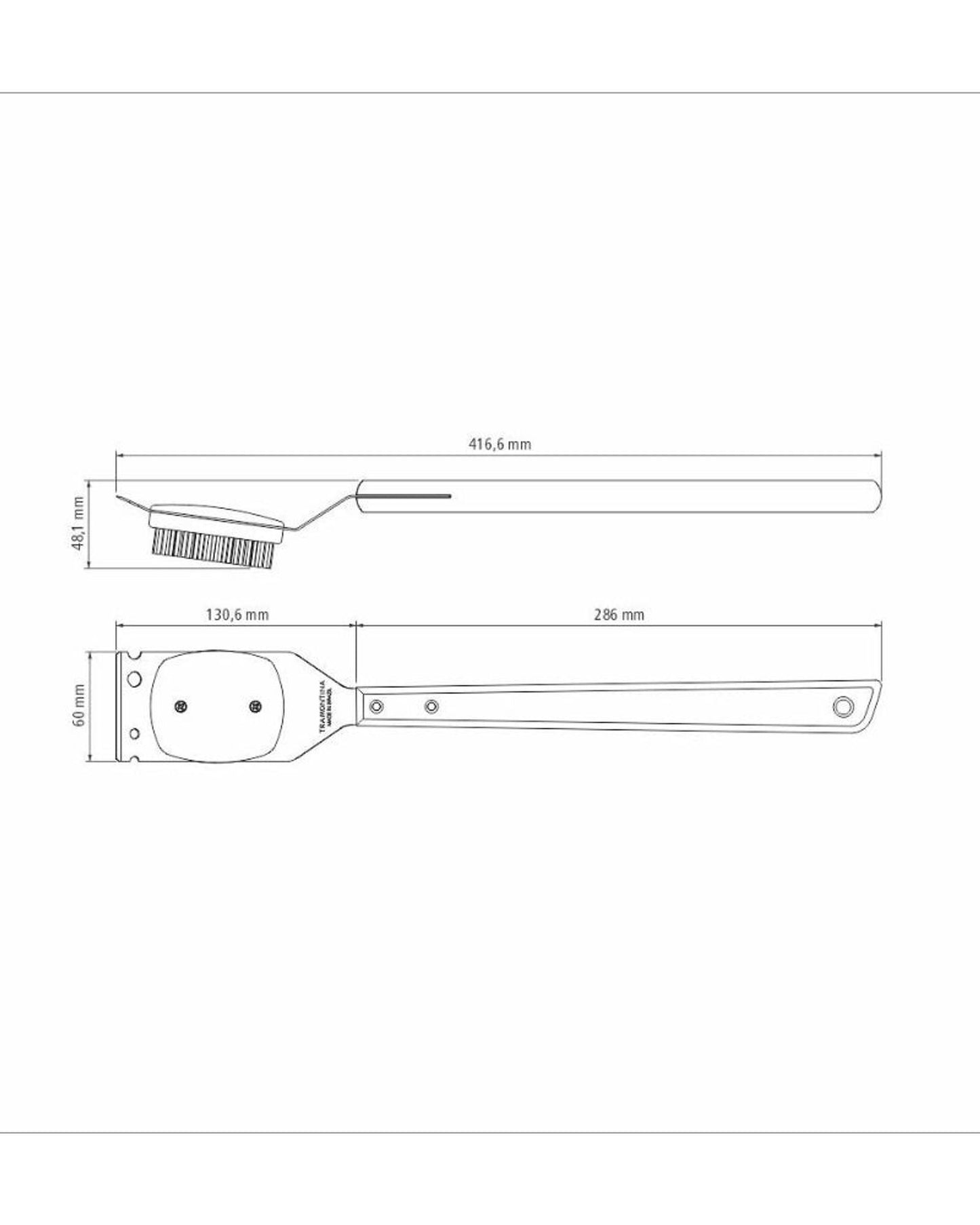 فرشاة شواء من الفولاذ المقاوم للصدأ من ترامونتينا تشوراسكو بمقبض خشبي مقاس 41.7 سم