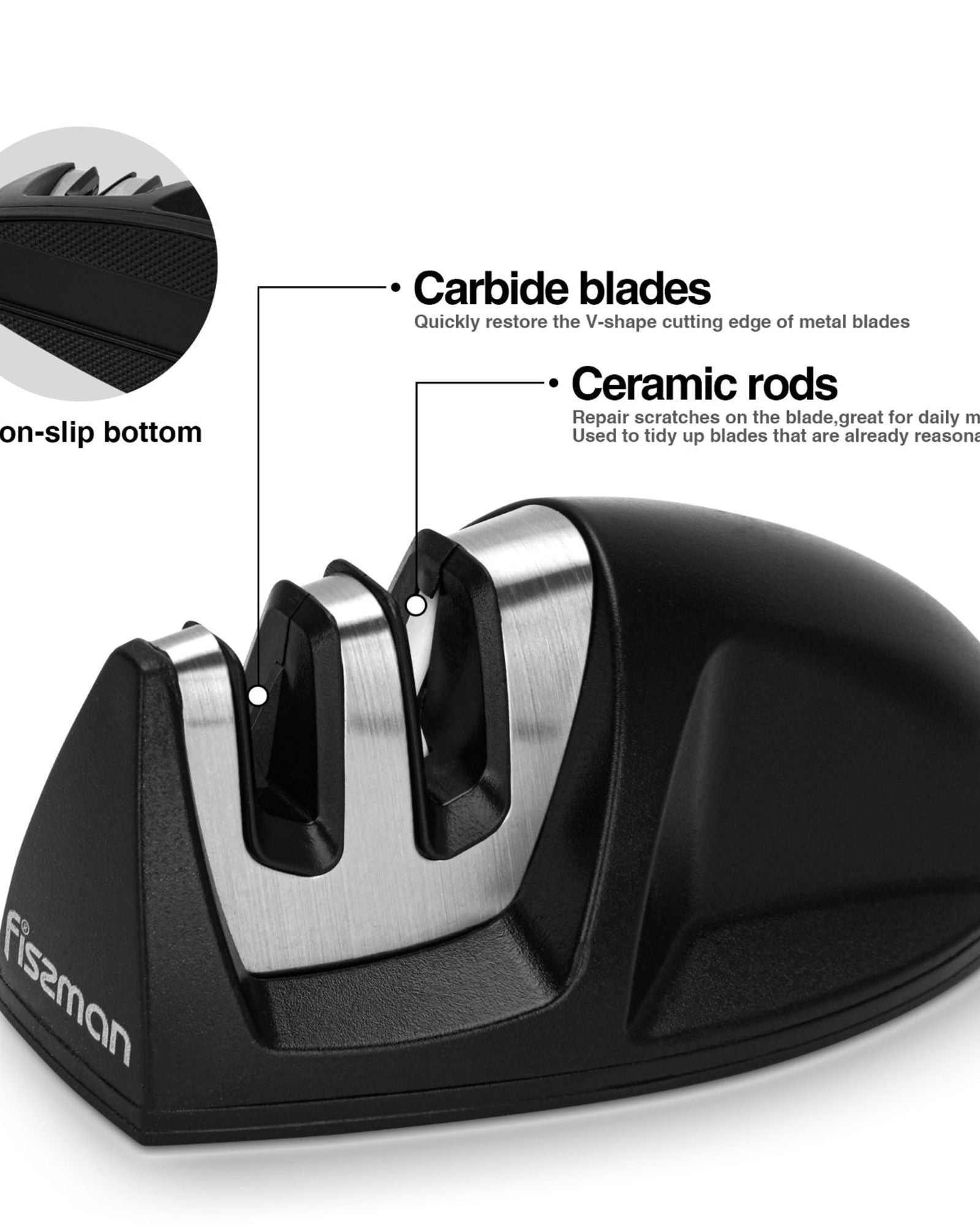 طقم سكاكين فيسمان من 6 قطع، سلسلة كيندو، فولاذ X30Cr13، سكين شيف 8 بوصات، سكين متعدد الاستخدامات 5 بوصات، سكين تقطيع 3.5 بوصات، قضيب مغناطيسي، ومبراة