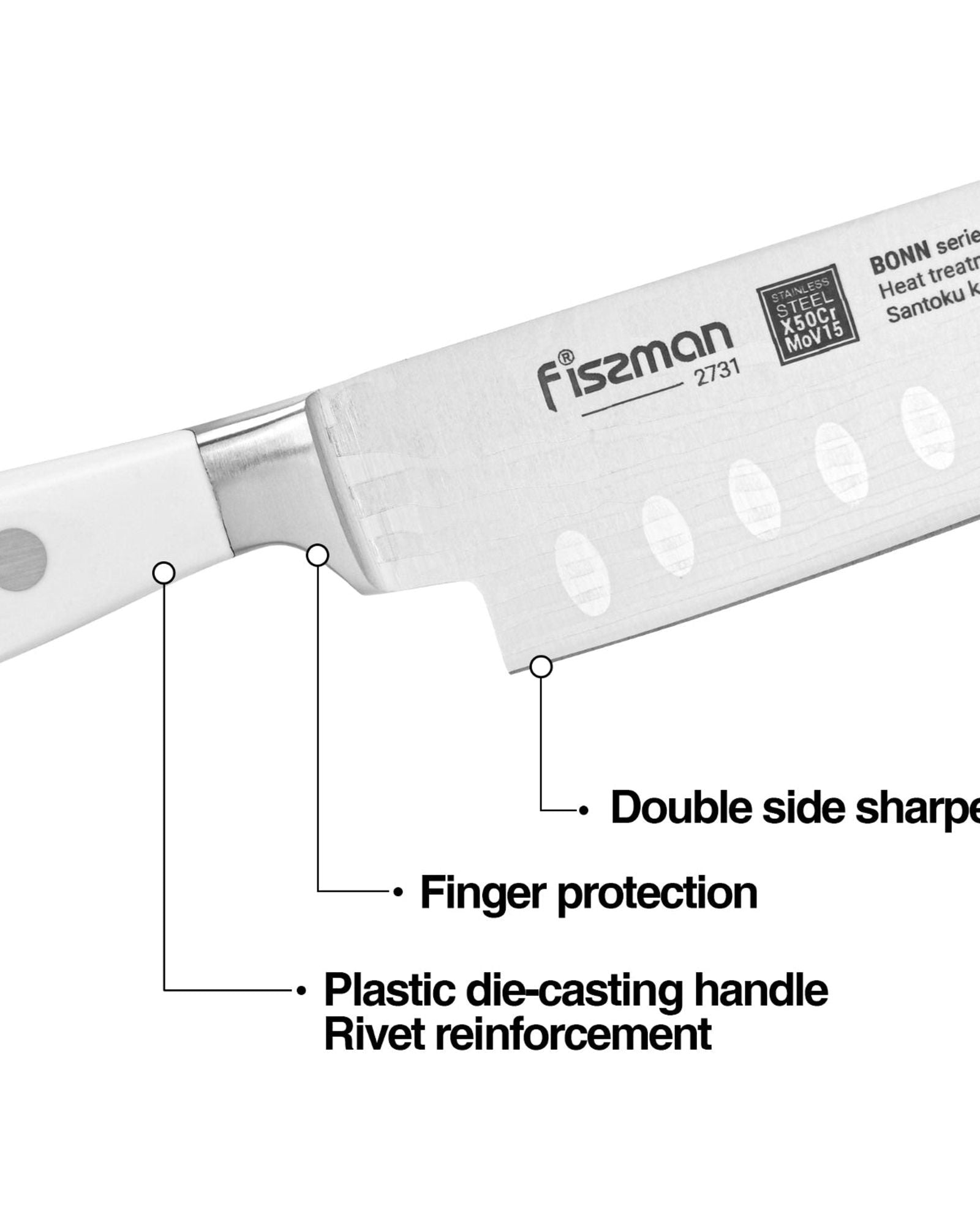 سكين سانتوكو مقاس 5 بوصة من فيسمان - فولاذ X50CrMoV15