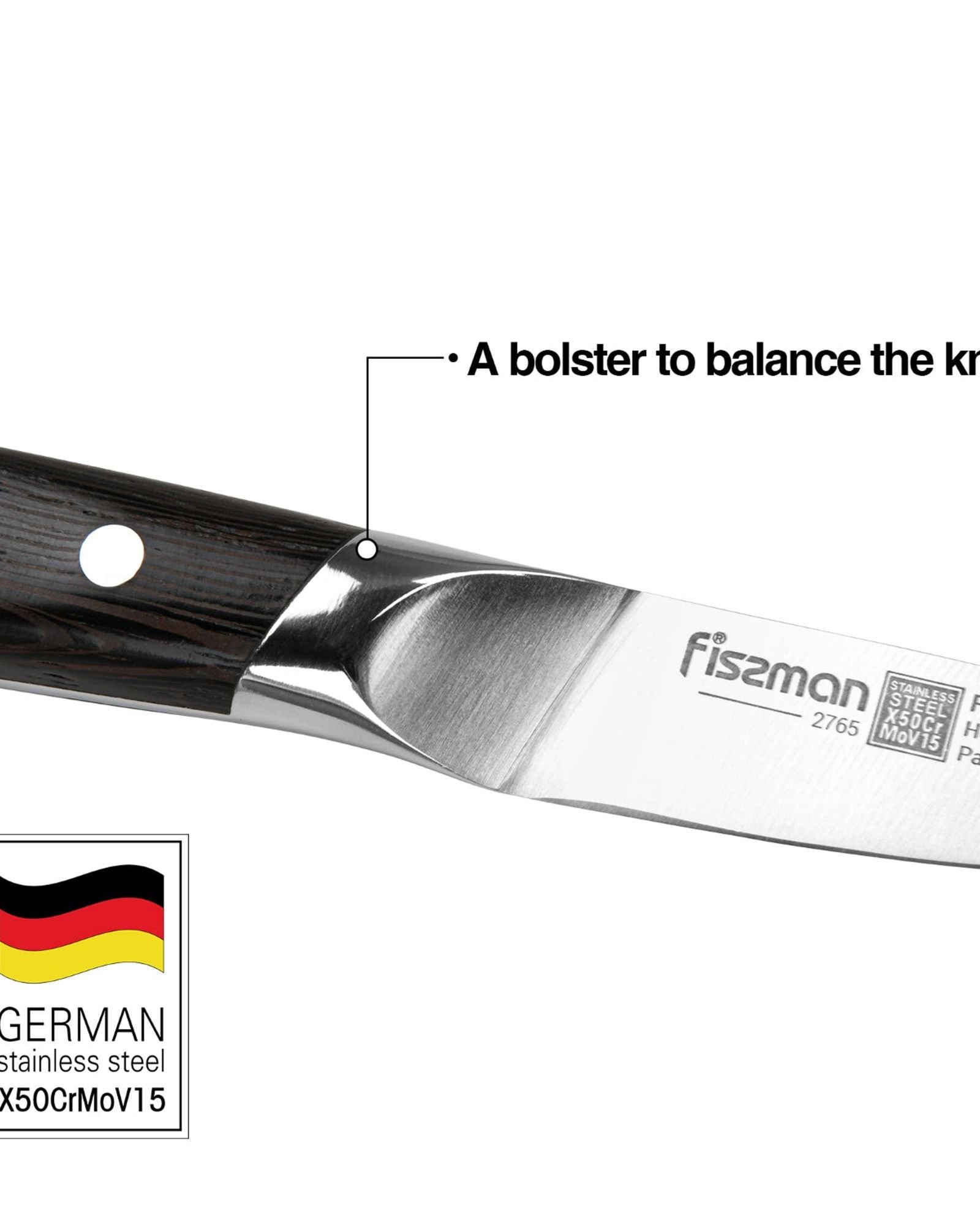 سكين تقشير فيسمان ٣.٥ بوصة من فرانك فروت - فولاذ X50Cr15MoV