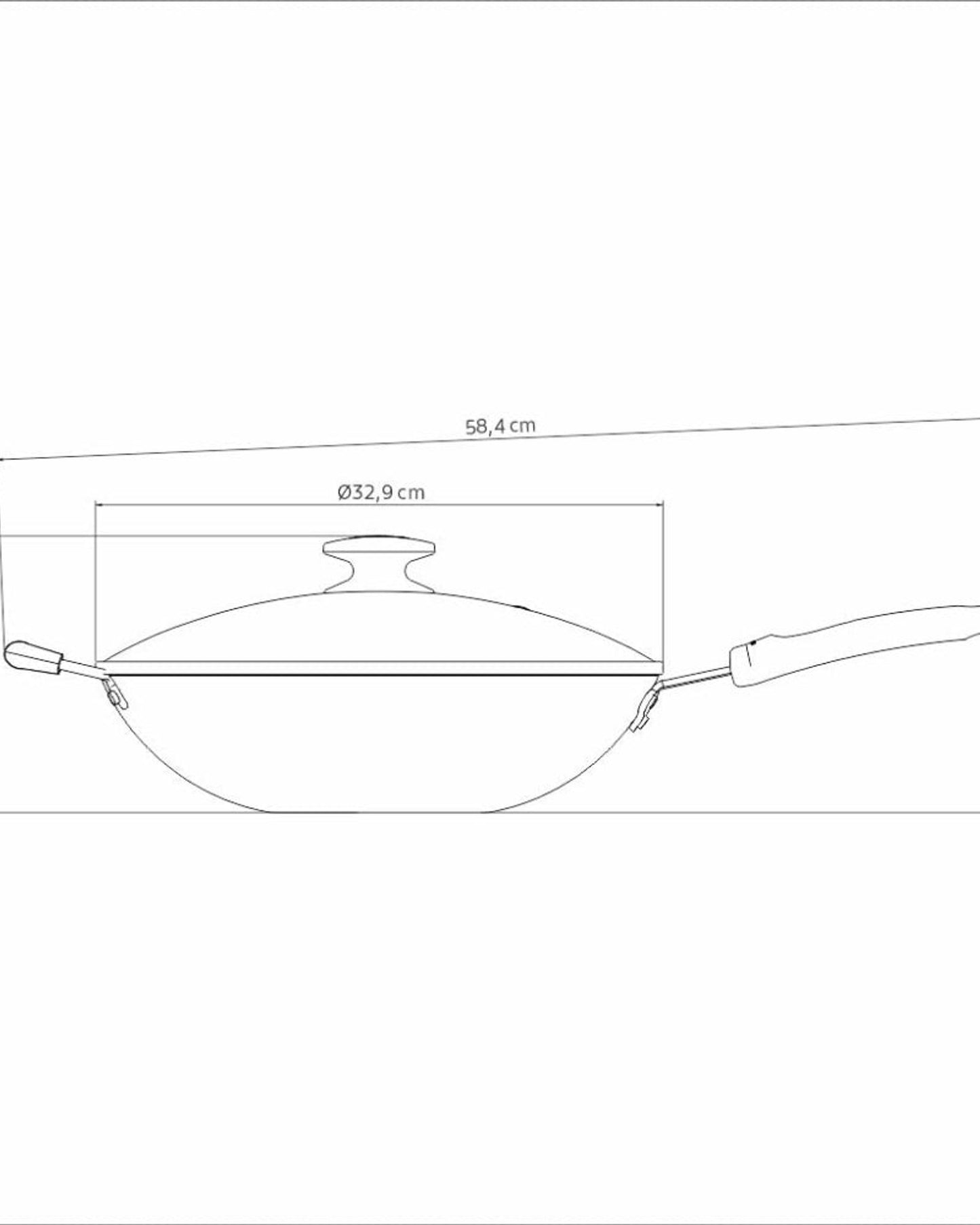 مقلاة ووك ترامونتينا برازيل لوريتو 32 سم 4.4 لتر من الألومنيوم الجرافيتي مع طلاء ستارفلون ماكس الداخلي غير اللاصق
