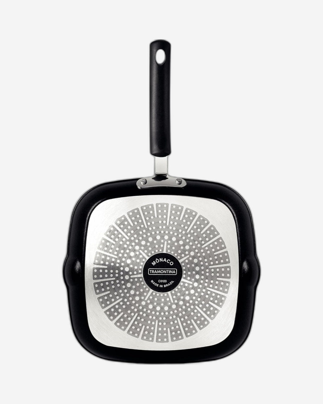 شواية مقلاة ترامونتينا برازيل موناكو إندكشن 24 سم 1.5 لتر من الألومنيوم الأسود مع طلاء ستارفلون بريميوم غير لاصق داخلي وخارجي خالٍ من حمض بيرفلورو الأوكتانويك (PFOA)