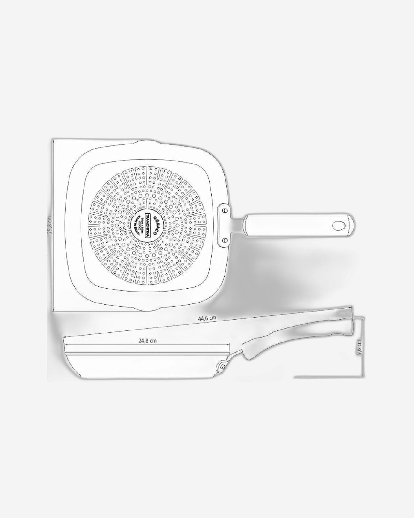 شواية مقلاة ترامونتينا برازيل موناكو إندكشن 24 سم 1.5 لتر من الألومنيوم الأسود مع طلاء ستارفلون بريميوم غير لاصق داخلي وخارجي خالٍ من حمض بيرفلورو الأوكتانويك (PFOA)