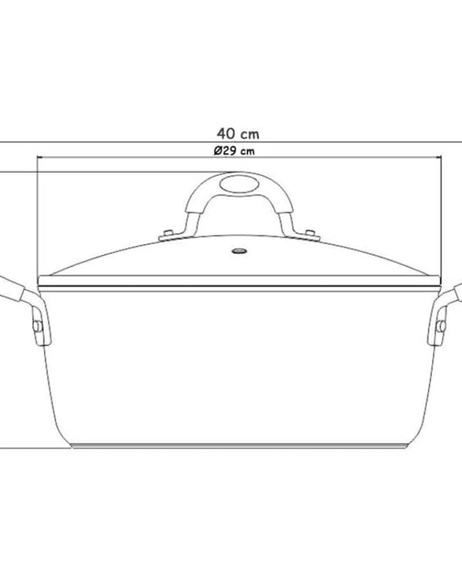 ترامونتينا برازيل موناكو إندكشن 28 سم 6.4 لتر طاجن ألومنيوم مع طلاء ستارفلون بريميوم خالٍ من حمض بيرفلورو الأوكتانويك (PFOA) الداخلي غير اللاصق وطلاء سيليكون أحمر خارجي