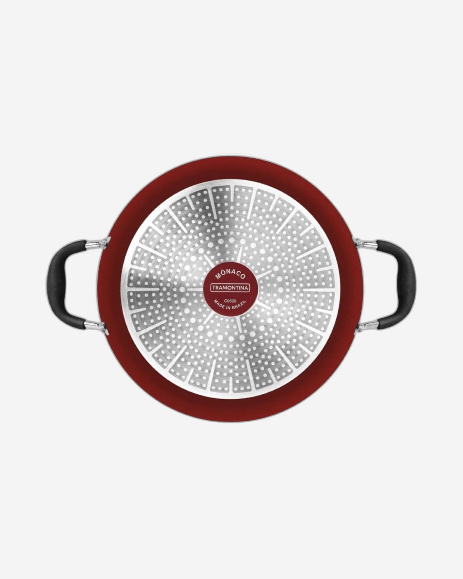 مقلاة ترامونتينا برازيل موناكو إندكشن 28 سم 4.2 لتر من الألومنيوم مع طلاء ستارفلون بريميوم غير لاصق داخلي خالٍ من حمض بيرفلورو الأوكتانويك وطلاء سيليكون أحمر خارجي