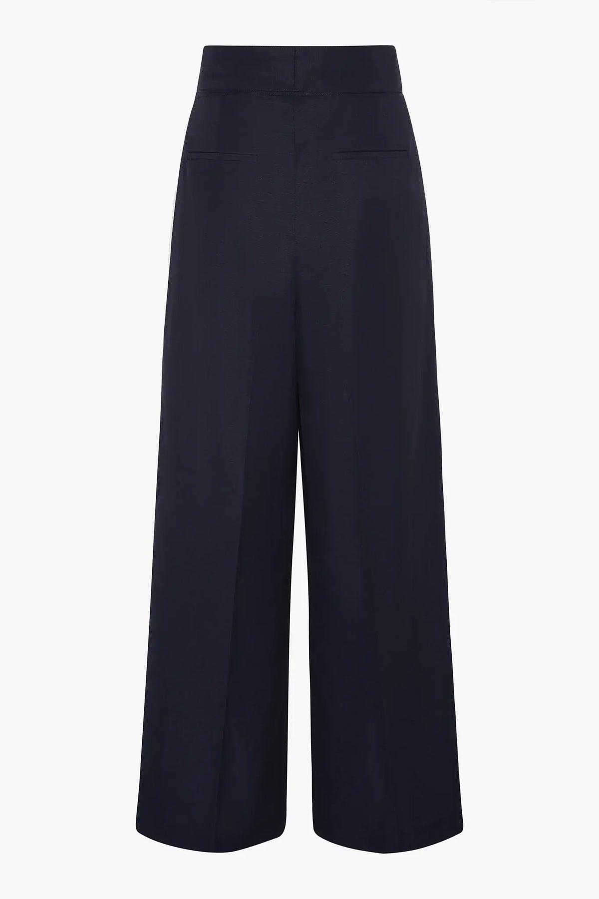 Hannah Wide Leg Linen Blend Trouser in Navy