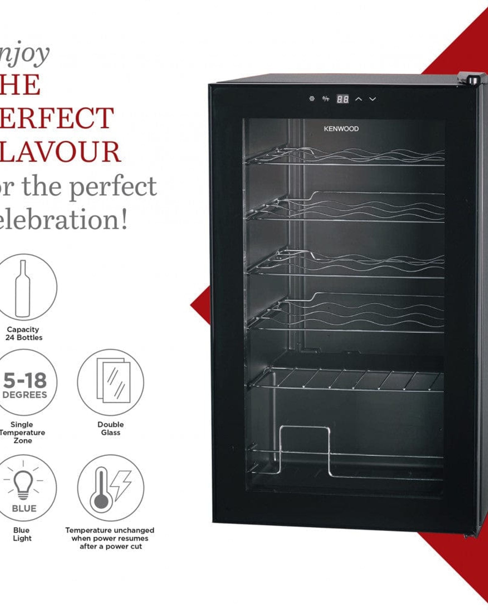 مبرد مشروبات كينوود سعة 24 زجاجة