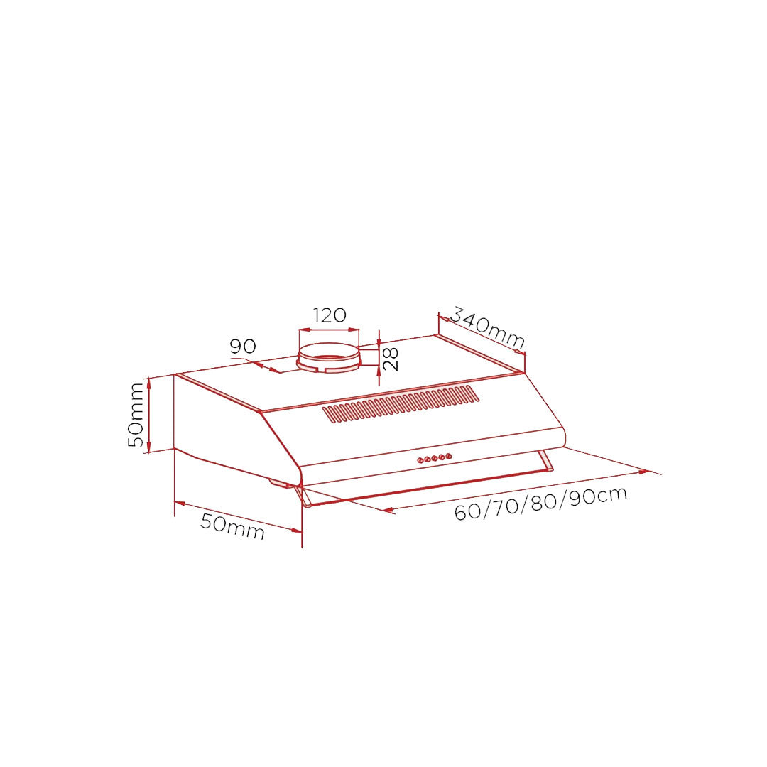 شفاط هوفر تحت المنضدة 90 سم