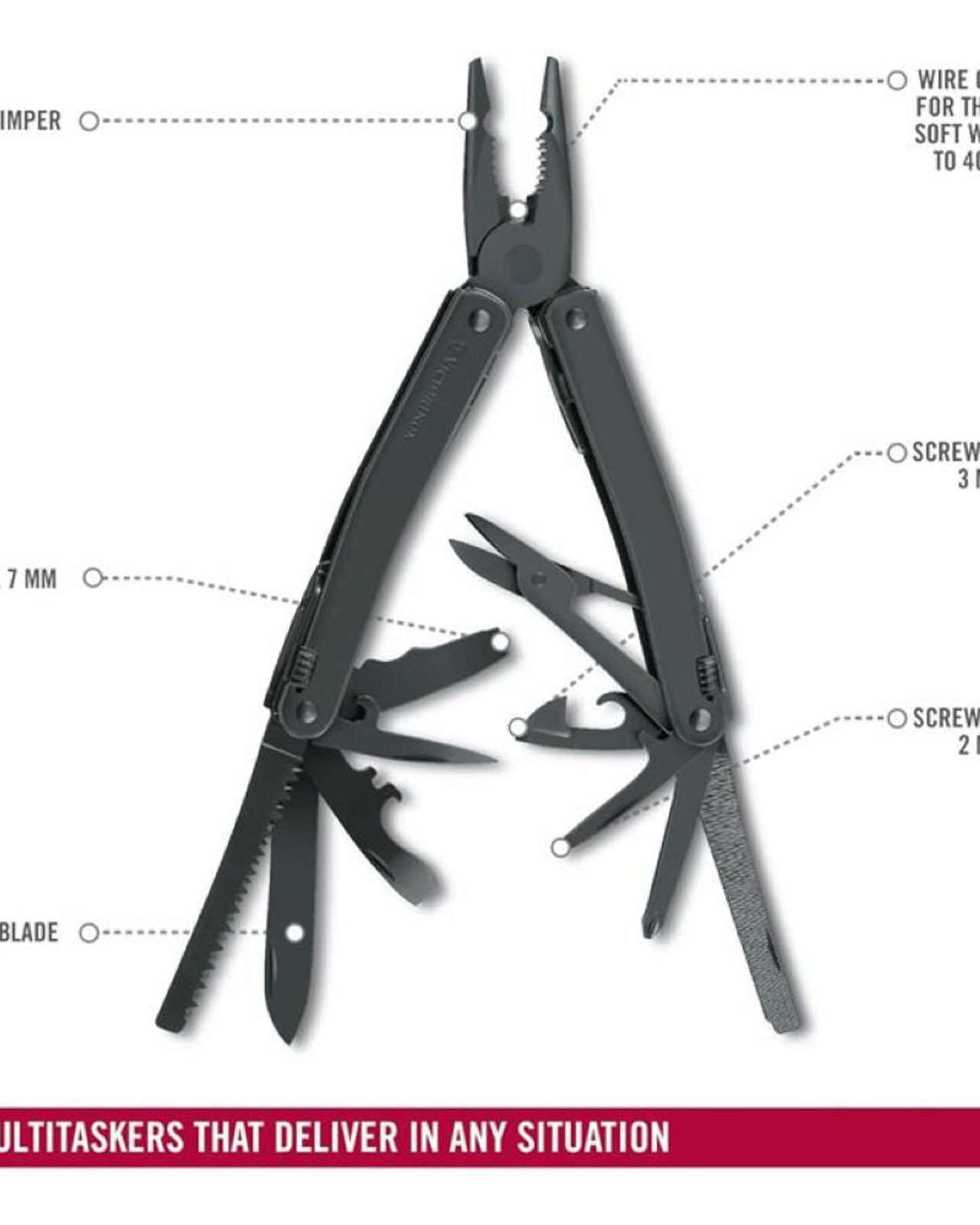 Victorinox Swiss Tool Spirit Xbs Black - مع 25 وظيفة 3.0224.3CN