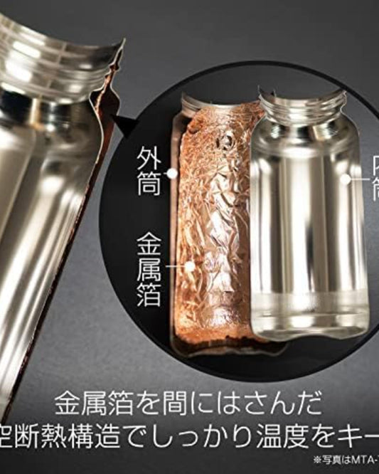 زجاجة مفرغة من الهواء (Mct-K050Kk) سعة 500 مل، لون أسود