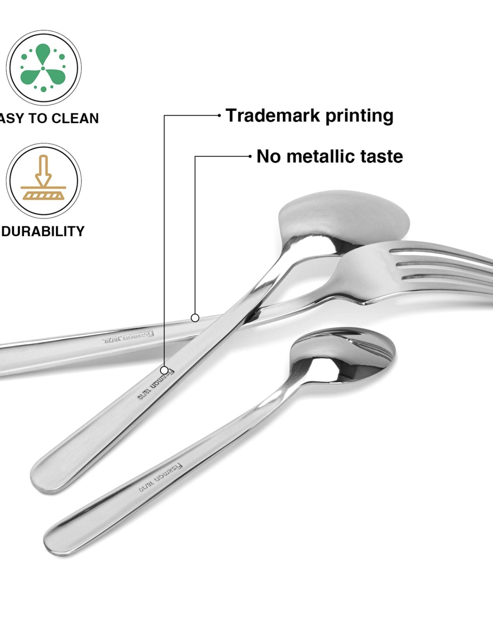 طقم أدوات مائدة فيسمان تورينو من الفولاذ المقاوم للصدأ، 18 قطعة