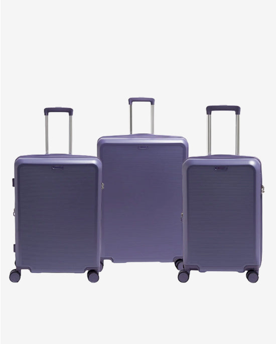 مجموعة عربة أمتعة إيكولاك سينس 56+67+78 سم، صلبة وقابلة للتوسيع، بعجلات مزدوجة، مكونة من 3 قطع