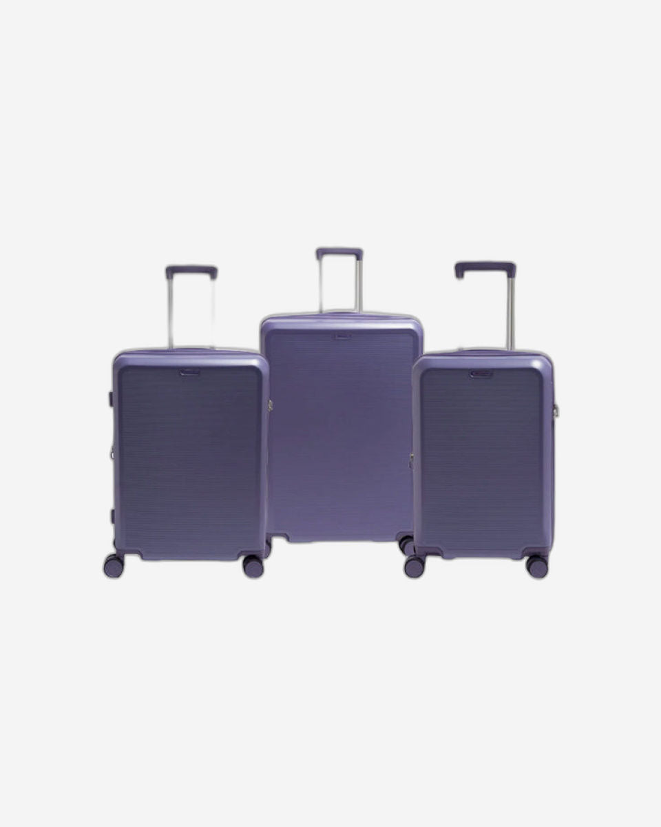 مجموعة عربة أمتعة إيكولاك سينس 56+67+78 سم، صلبة وقابلة للتوسيع، بعجلات مزدوجة، مكونة من 3 قطع