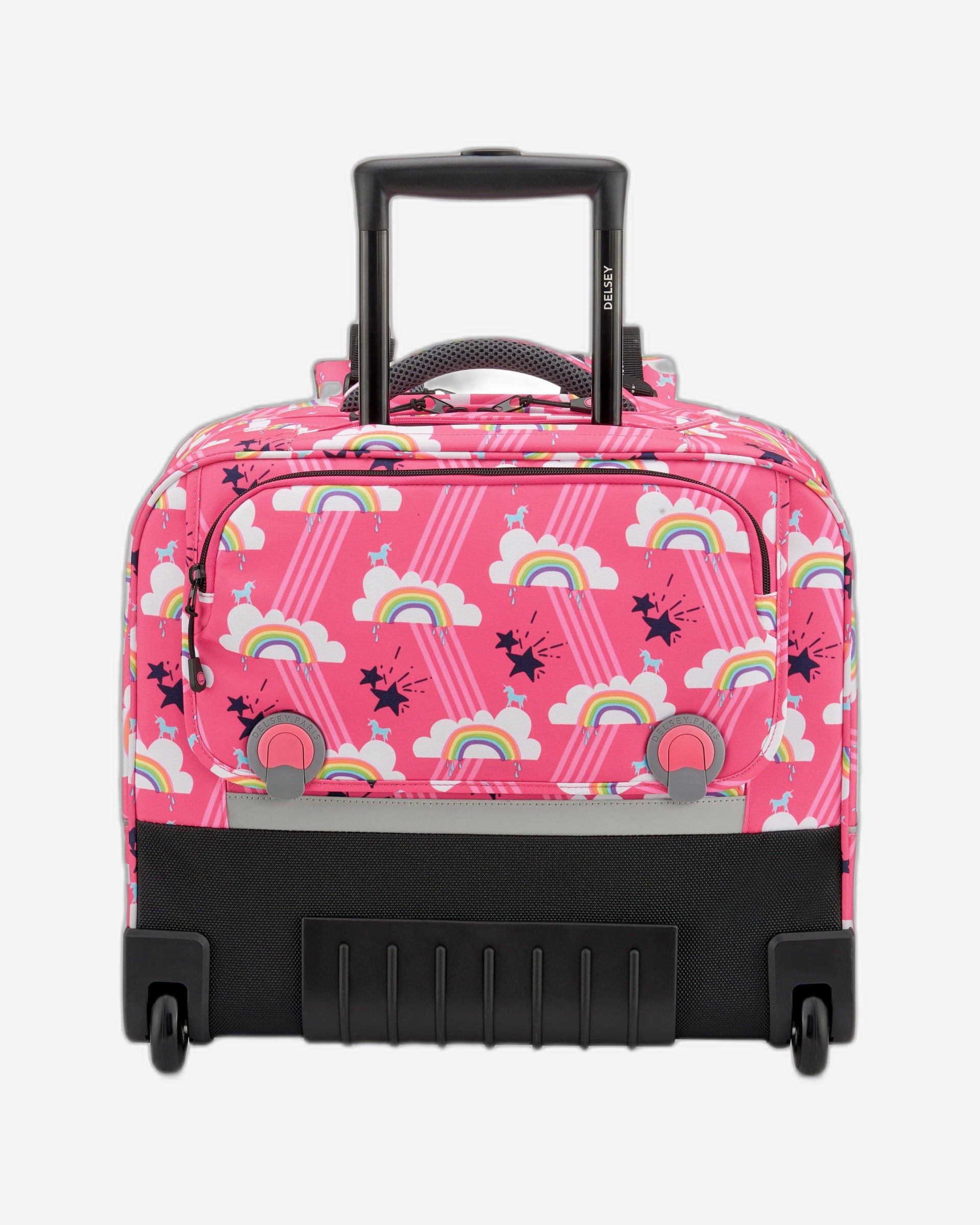 حقائب ديلسي باريس المدرسية بعجلات أفقية باللون الوردي لموسم العودة إلى المدارس 2021