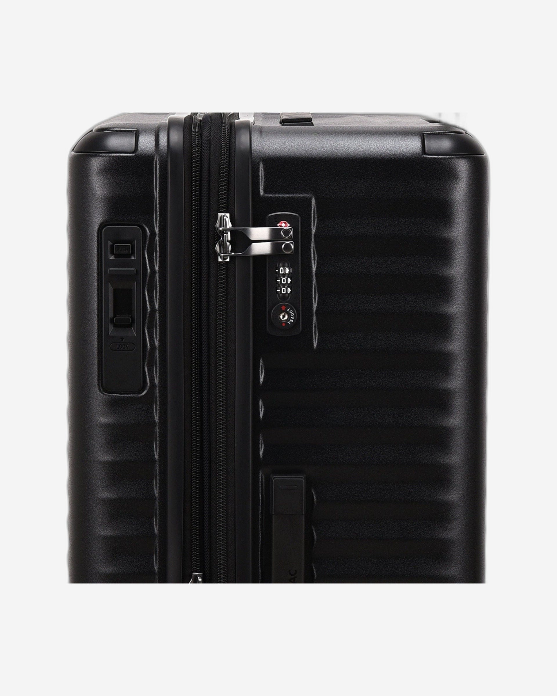 حقيبة سفر إيكولاك سيليسترا الصلبة القابلة للتوسيع، 76.5 سم، بعجلات مزدوجة، وعجلات مزدوجة، وحقيبة تسجيل وصول، لون أسود - PC183XA BLACK 28