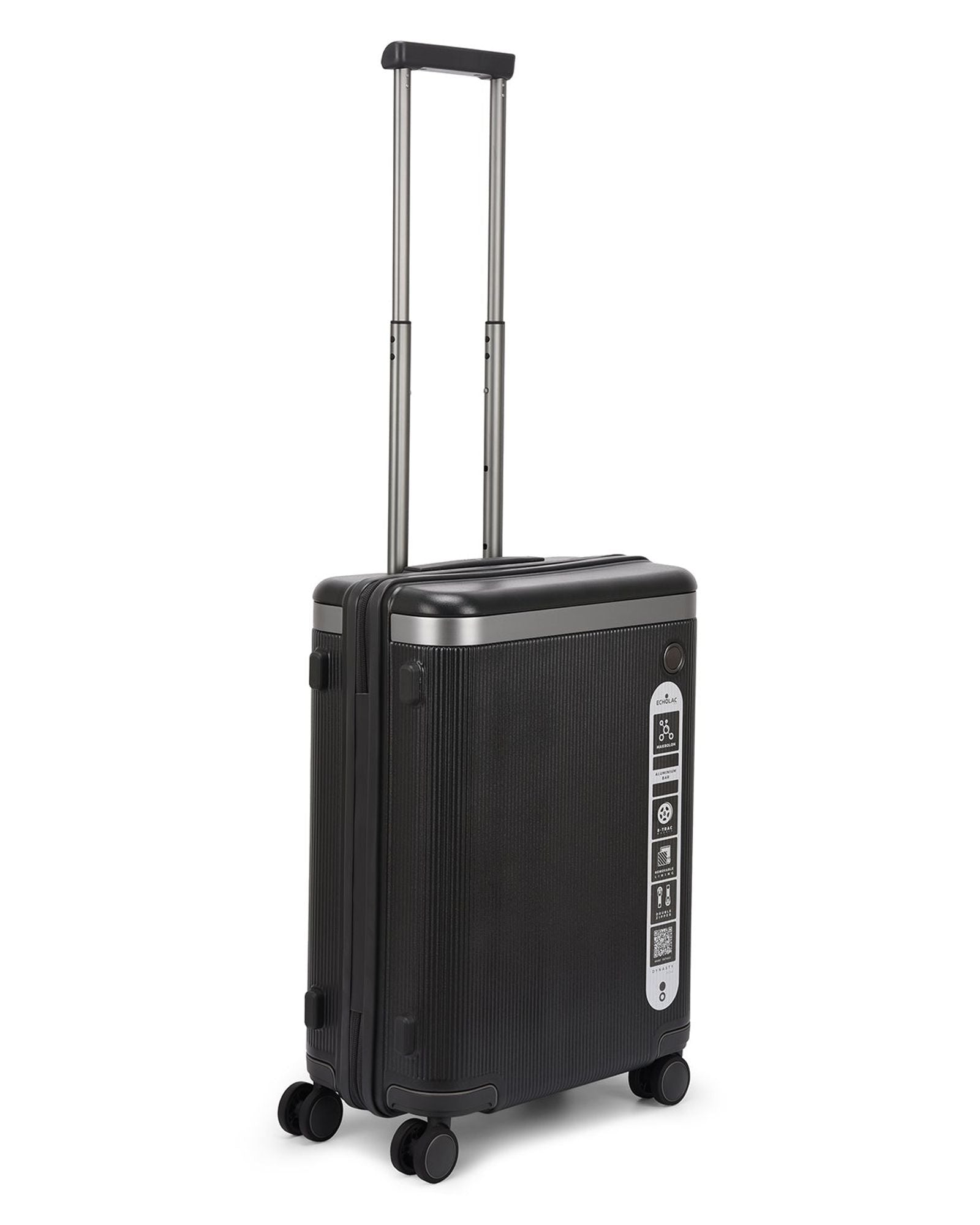 حقيبة سفر إيكولاك ديناستي الصلبة غير القابلة للتمدد، مقاس 55 سم، مزودة بأربع عجلات مزدوجة، لون رمادي فولكان - PC142 20