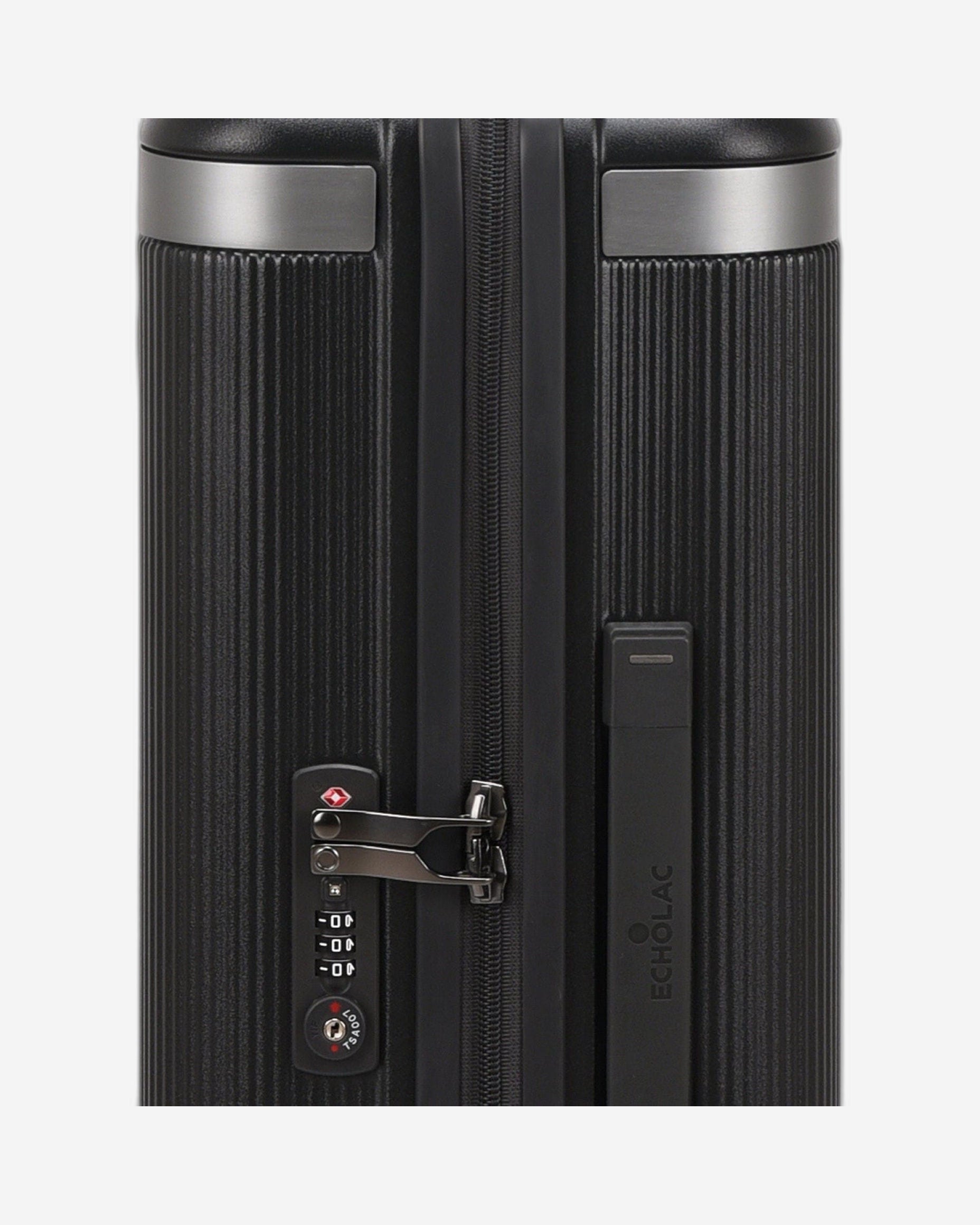 حقيبة سفر إيكولاك ديناستي الصلبة غير القابلة للتمدد، مقاس 55 سم، مزودة بأربع عجلات مزدوجة، لون رمادي فولكان - PC142 20