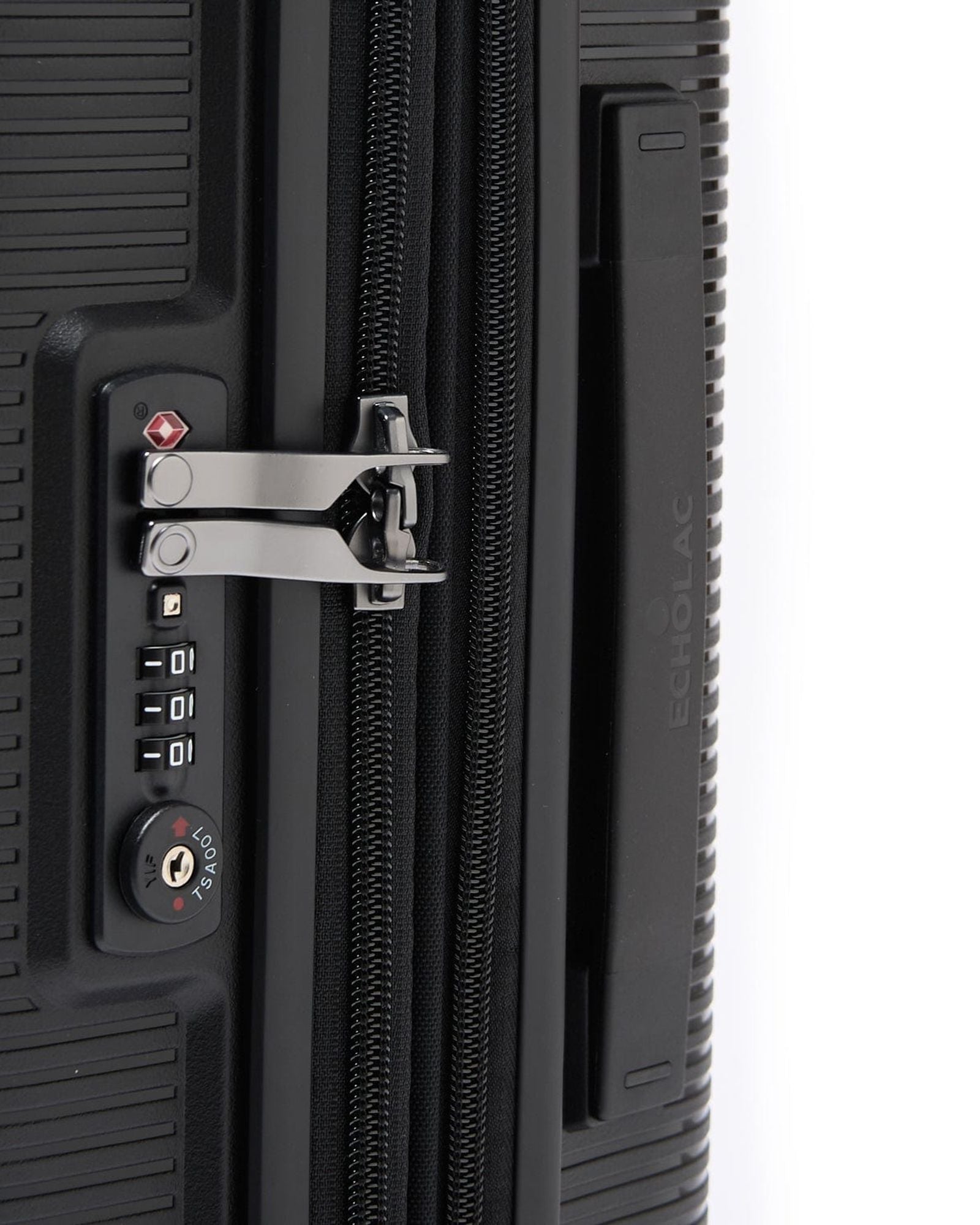 حقيبة سفر صلبة قابلة للتوسيع من إيكولاك فورزا، مقاس 55 سم، مزودة بأربع عجلات مزدوجة، لون أسود - PW005 20 أسود