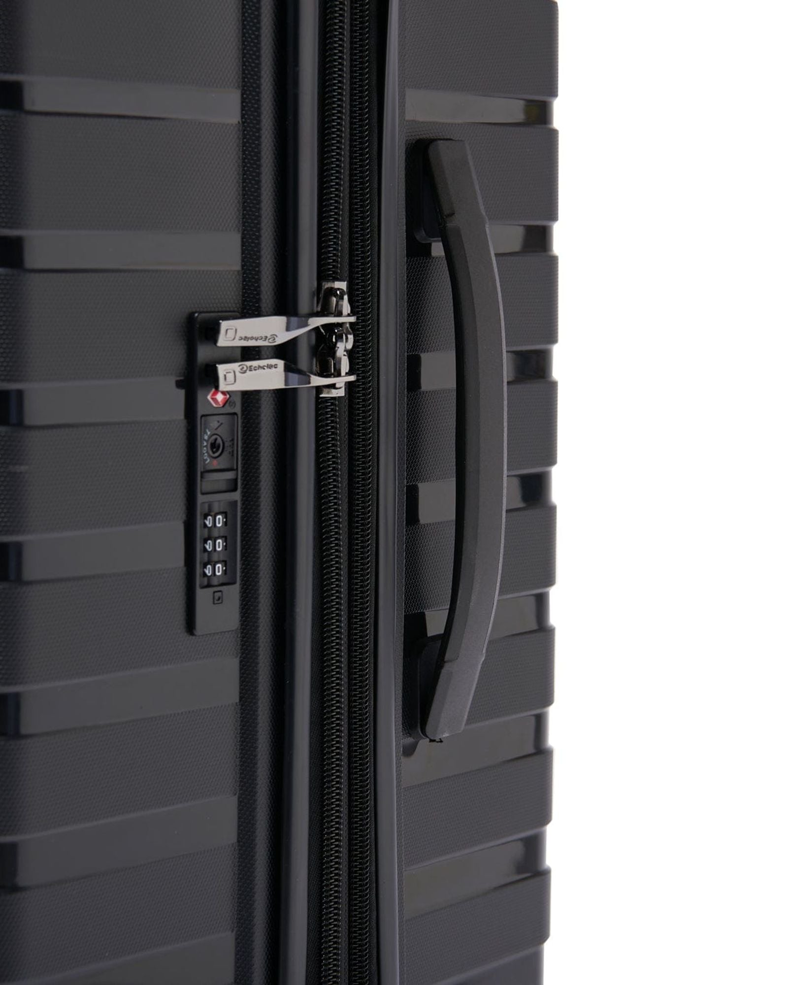 حقيبة سفر صلبة قابلة للتوسيع من إيكولاك لوردنورث، مقاس 68 سم، مزودة بأربع عجلات مزدوجة، لون أسود - PPT008 - 24 أسود