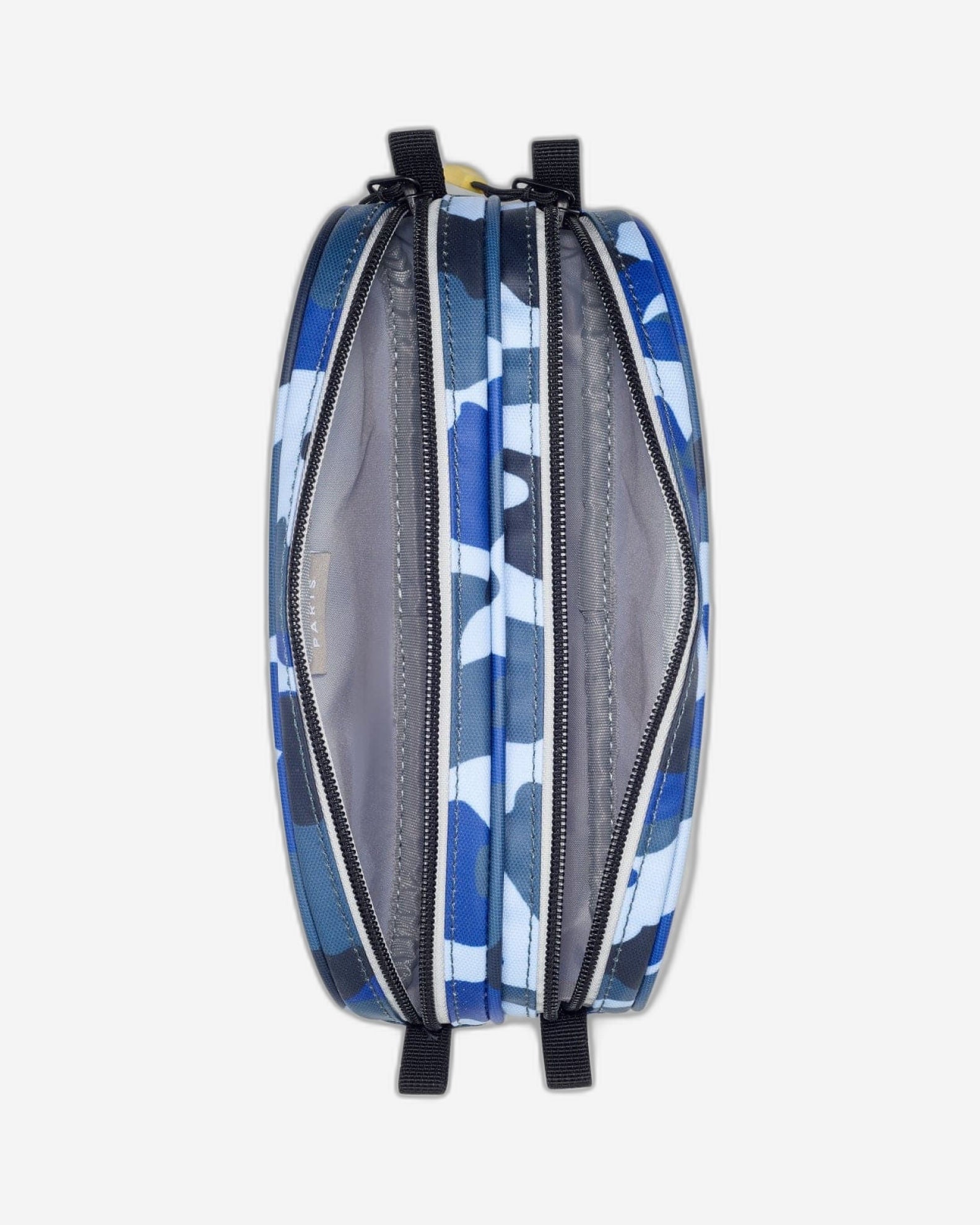 حقيبة أقلام ديلسي باريس للعودة إلى المدرسة 2023 بفتحة سحاب علوي، مقسمة إلى قسمين، لون أزرق مموه - 00338917322