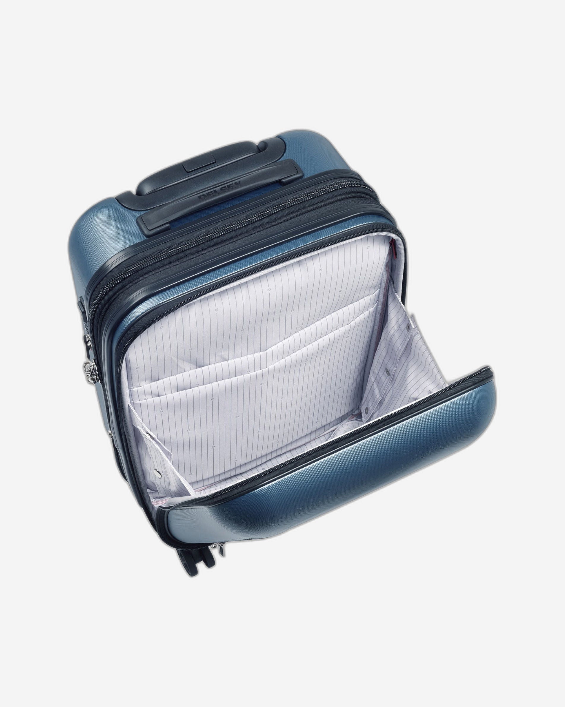 حقيبة سفر ديلسي باريس سيجور ٢.٠ صلبة بعجلات مزدوجة قابلة للتمدد، ٥٥ سم، لون أزرق - ٢٠٥٨٨٠٢٠٢