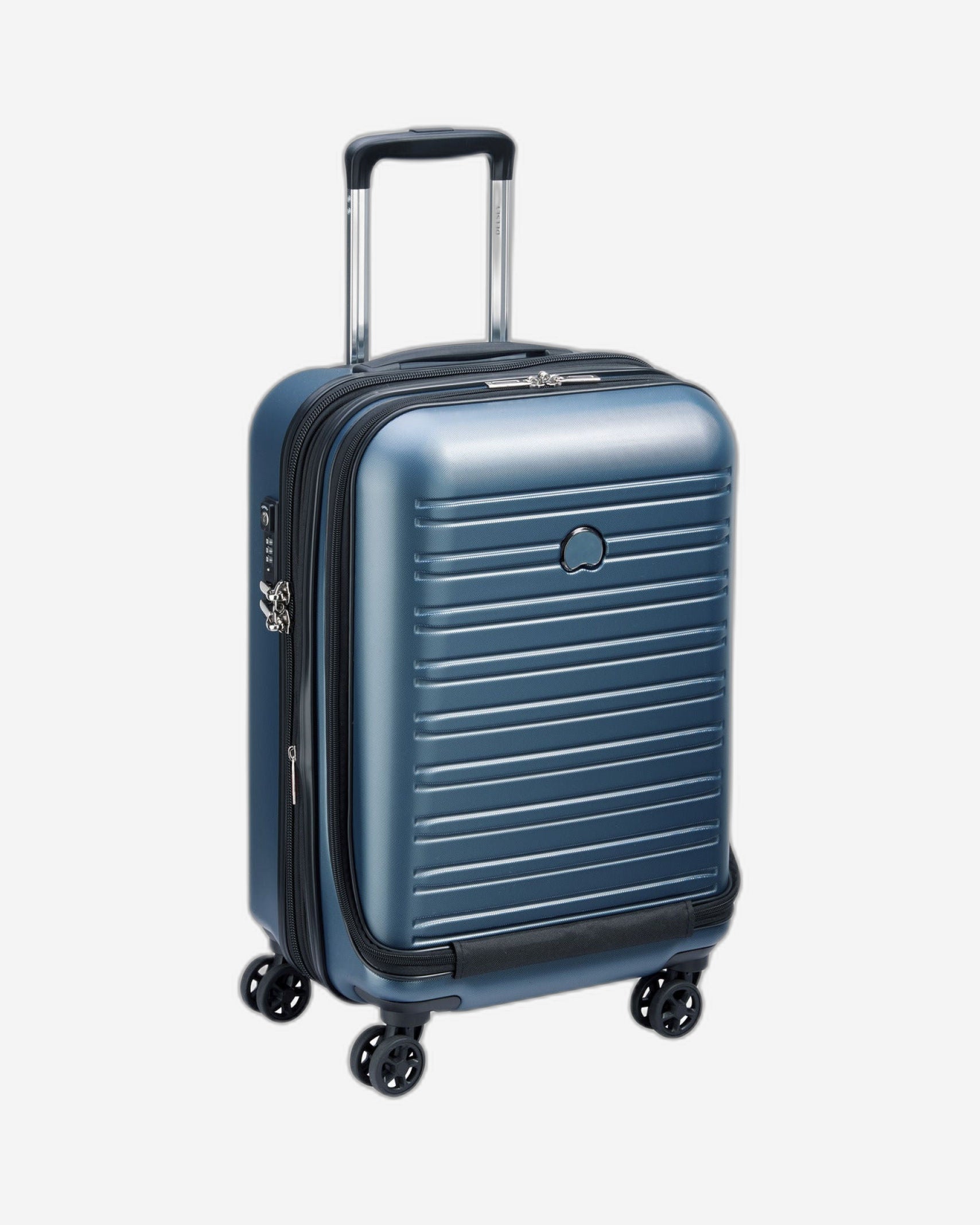 حقيبة سفر ديلسي باريس سيجور ٢.٠ صلبة بعجلات مزدوجة قابلة للتمدد، ٥٥ سم، لون أزرق - ٢٠٥٨٨٠٢٠٢