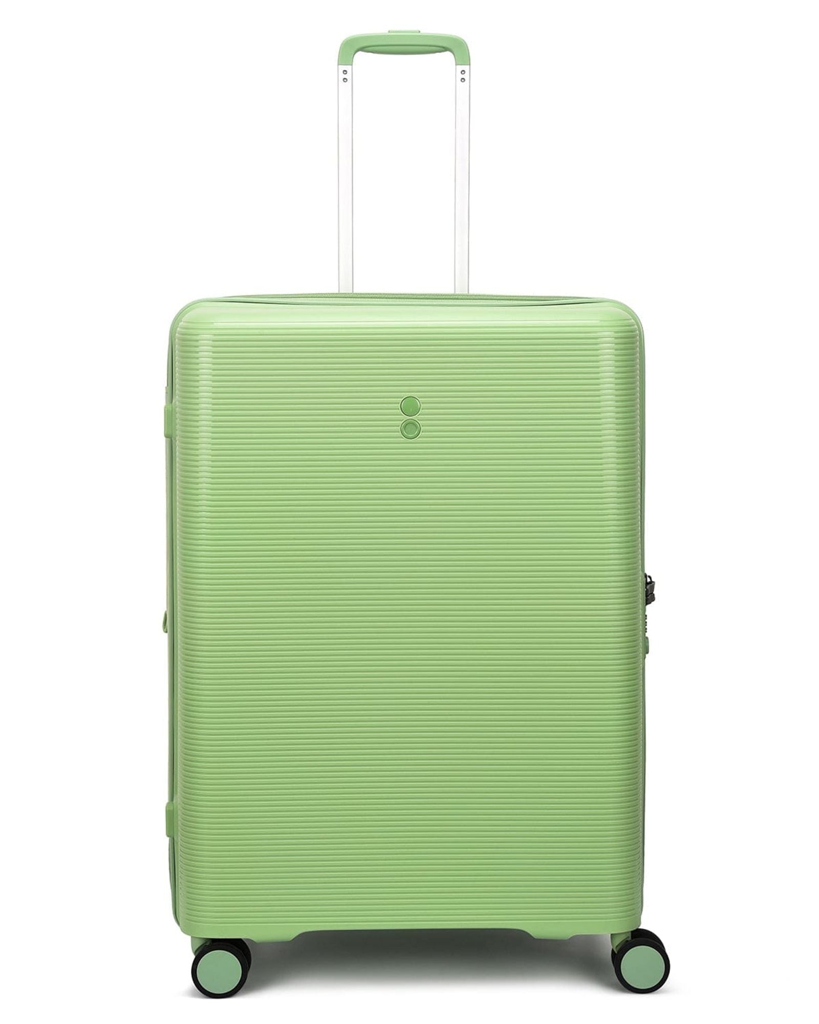 مجموعة أمتعة إيكولاك فورزا ٥٥+٦٥+٧٥ سم، حقيبة صلبة بأربع عجلات مزدوجة قابلة للتوسيع، مناسبة للمقصورة وتسجيل الوصول، لون أخضر مرجاني