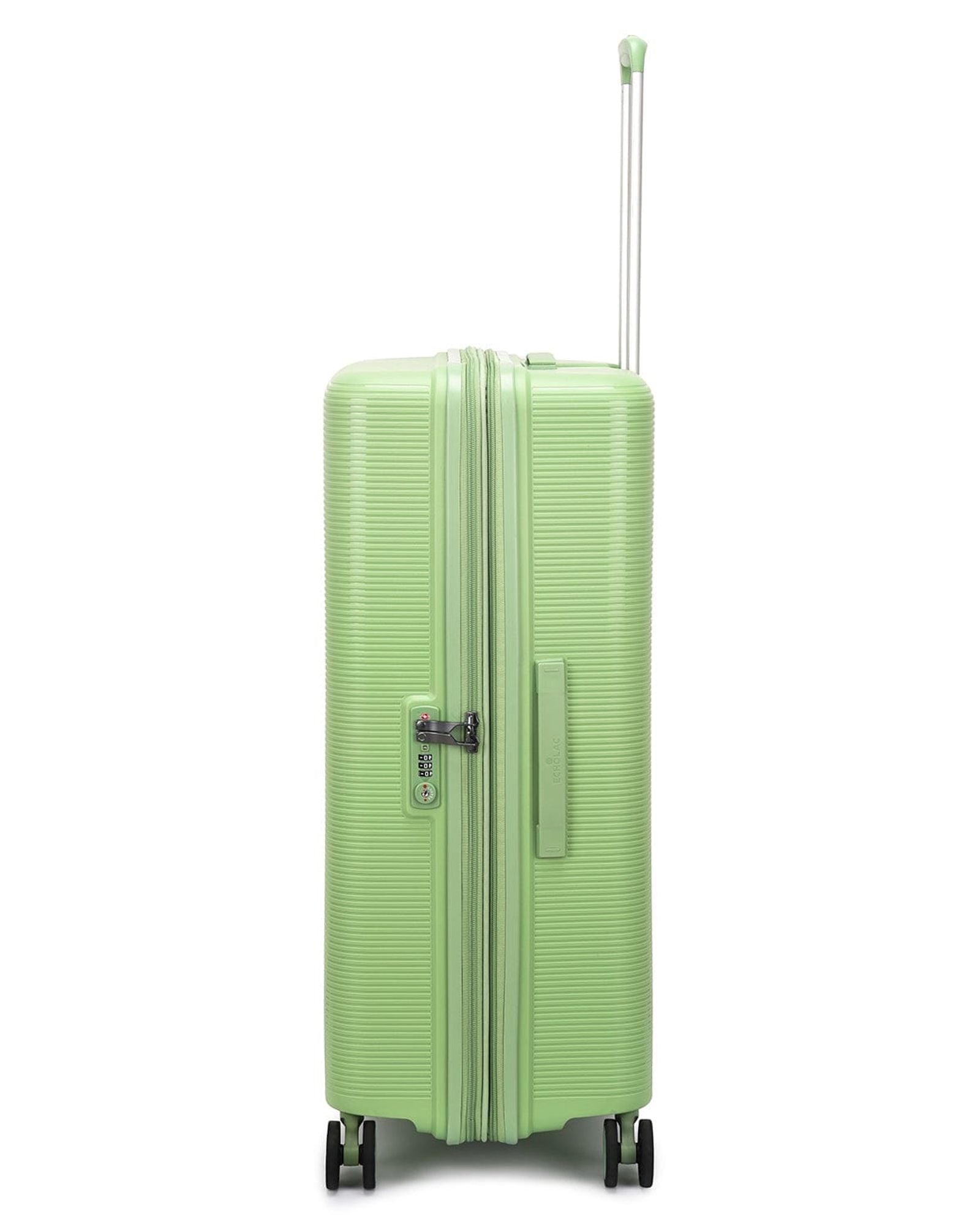 مجموعة أمتعة إيكولاك فورزا ٥٥+٦٥+٧٥ سم، حقيبة صلبة بأربع عجلات مزدوجة قابلة للتوسيع، مناسبة للمقصورة وتسجيل الوصول، لون أخضر مرجاني