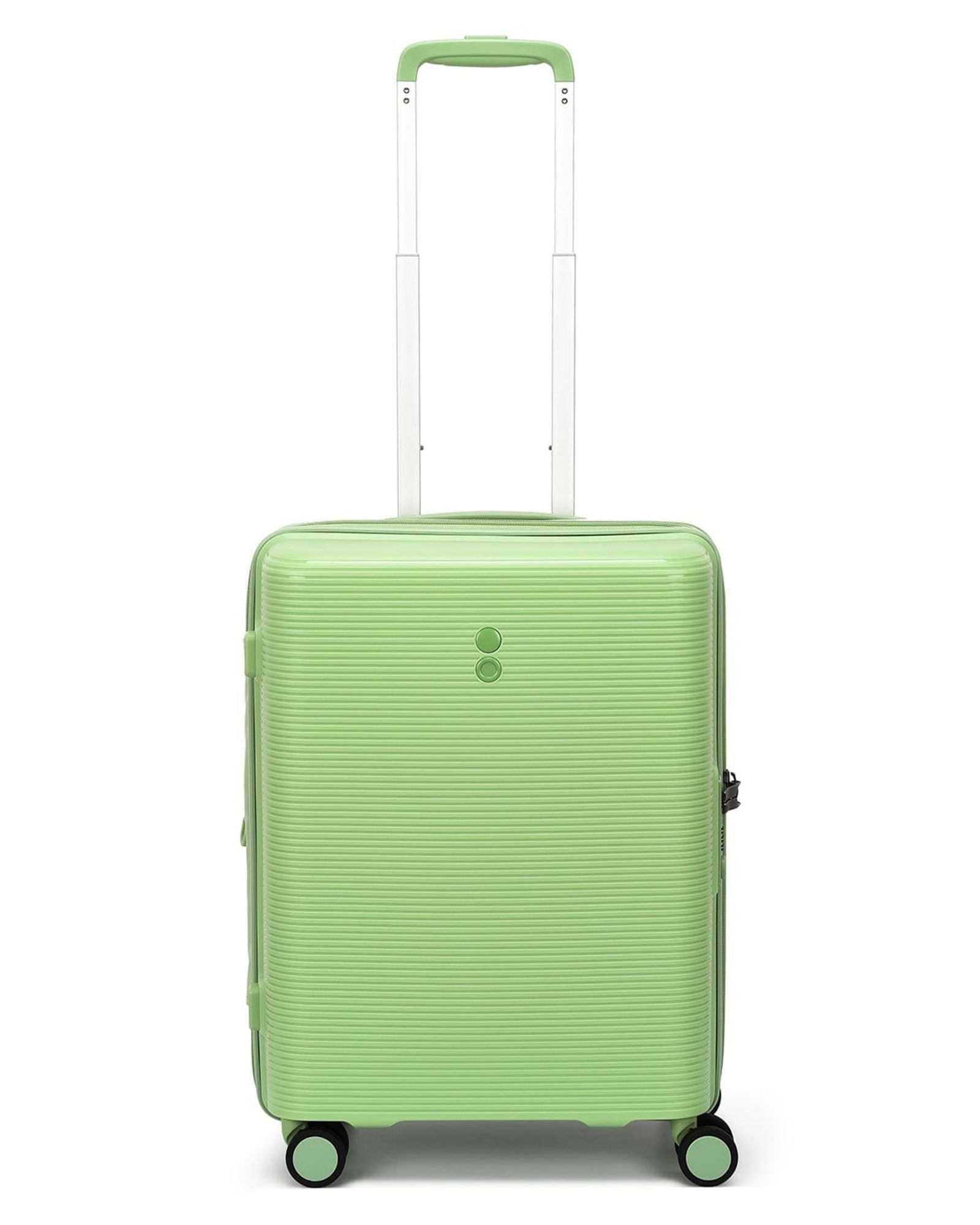 مجموعة أمتعة إيكولاك فورزا ٥٥+٦٥+٧٥ سم، حقيبة صلبة بأربع عجلات مزدوجة قابلة للتوسيع، مناسبة للمقصورة وتسجيل الوصول، لون أخضر مرجاني