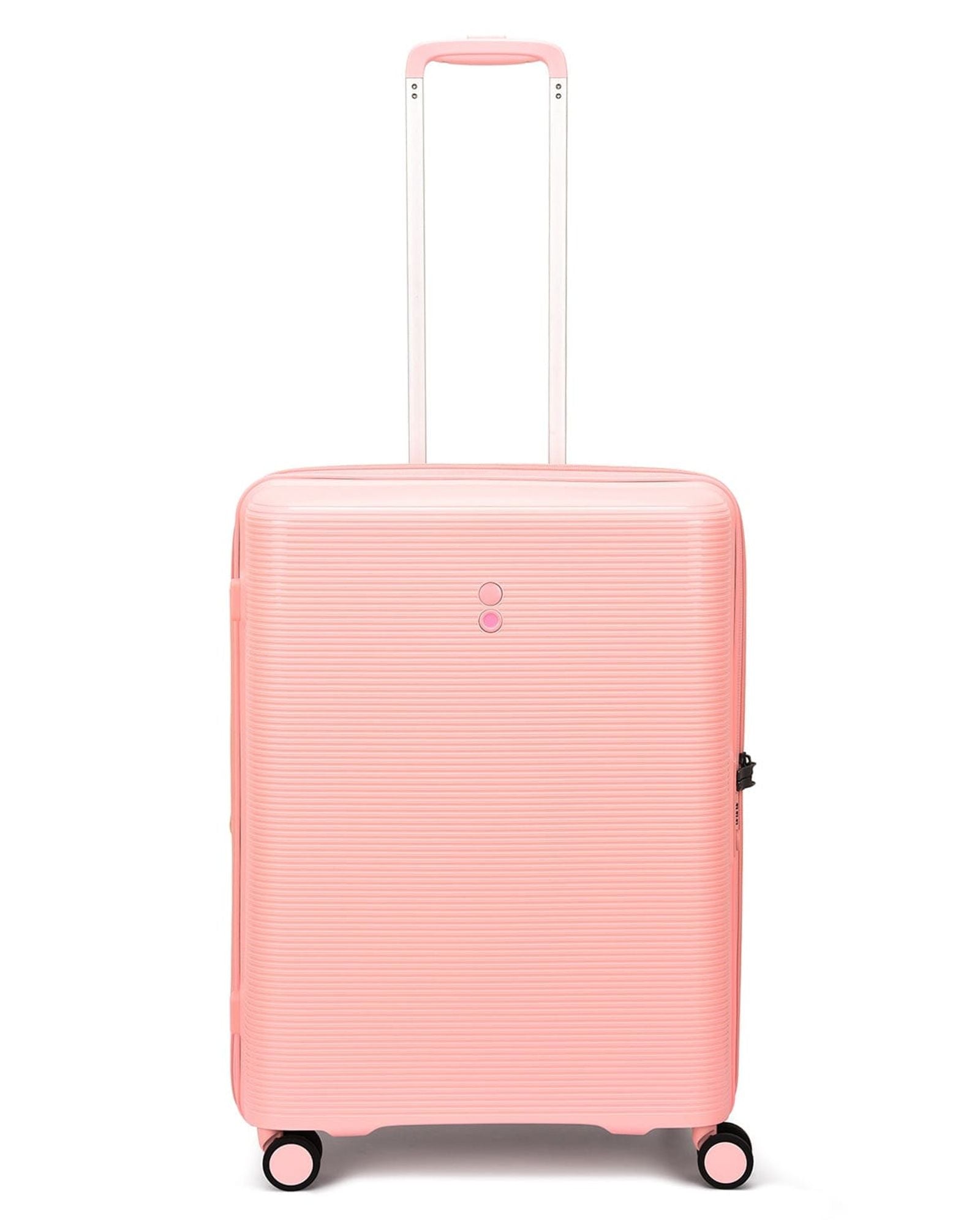 مجموعة أمتعة إيكولاك فورزا ٥٥+٦٥+٧٥ سم، حقيبة صلبة بأربع عجلات مزدوجة قابلة للتوسيع، لون وردي باشن