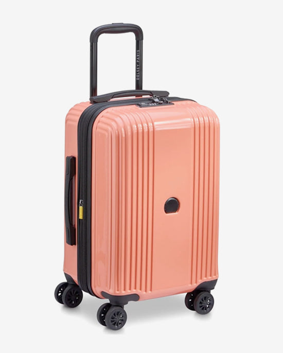 مجموعة حقائب ديلسي باريس أوفيلي الصلبة، مقاس 55+70+82 سم، مزودة بأربع عجلات مزدوجة قابلة للتوسيع، مناسبة لكابينة السفر وتسجيل الوصول، باللون الوردي اللامع، مع حقيبة ظهر مجانية