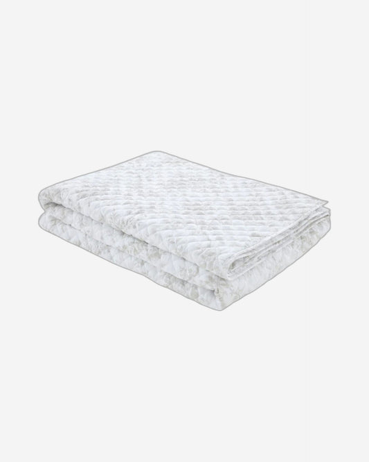 غطاء سرير لورا آشلي "Walled Garden" المبطن باللون الرمادي الفاتح