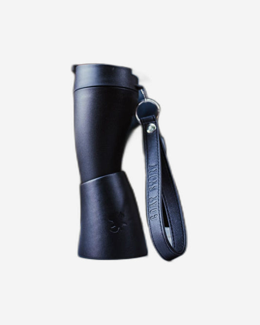 كوب جوت ستوري مصنوع من الجلد الصناعي باللون الأسود 350 مل