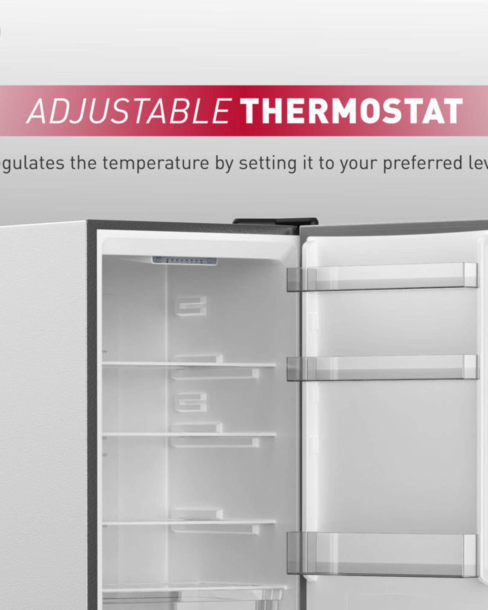 ثلاجة هوفر ٣٩٠ لترًا بقاعدة سفلية مع شاشة LED، خاصية منع التجمد، تحكم إلكتروني، منظم حرارة قابل للتعديل، ٣ أرفف زجاجية، ٢ درج للخضراوات، ٣ أرفف للفريزر، ضمان لمدة عام - ستانلس ستيل - HBR-H390-S