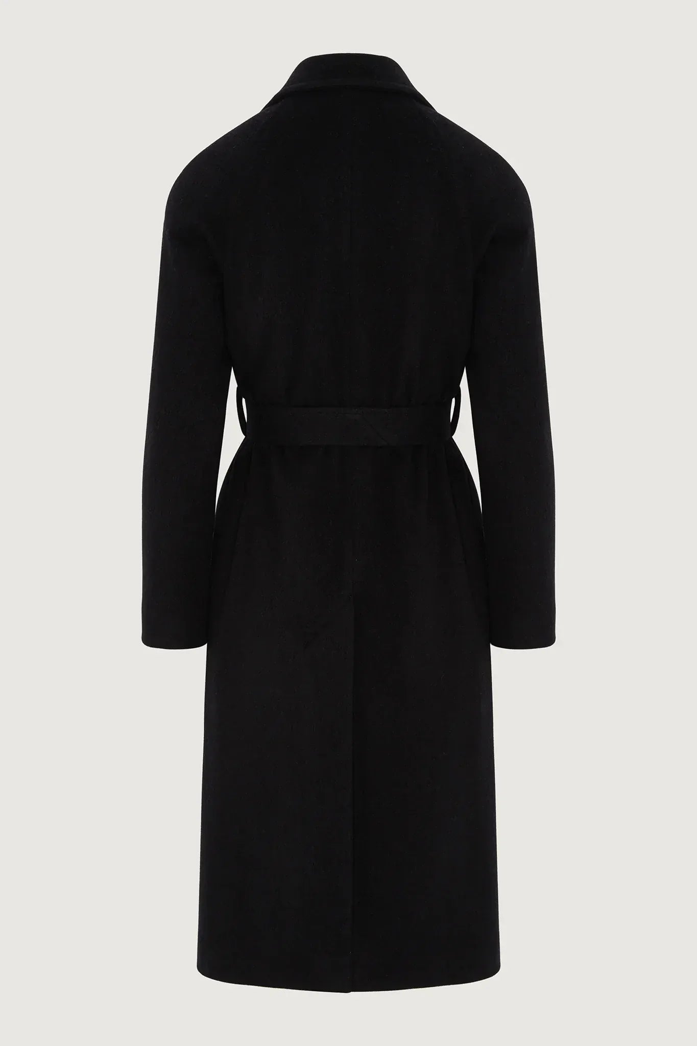 Geraldine Wool Blend Long Coat in Black