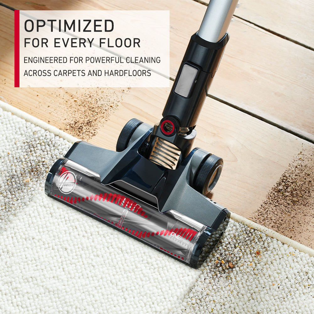 مكنسة كهربائية لاسلكية من هوفر، مكنسة كهربائية منزلية قوية مع وقت تشغيل 40 دقيقة، مكنسة يدوية للمنزل والسجاد والأرضيات الخشبية وشعر الحيوانات الأليفة، ضمان لمدة عامين، لون فضي - CLSV-VPME