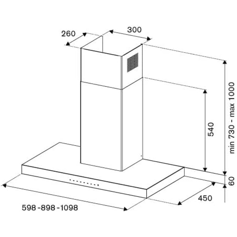 شفاط بيرتازوني 60 سم مثبت على الحائط