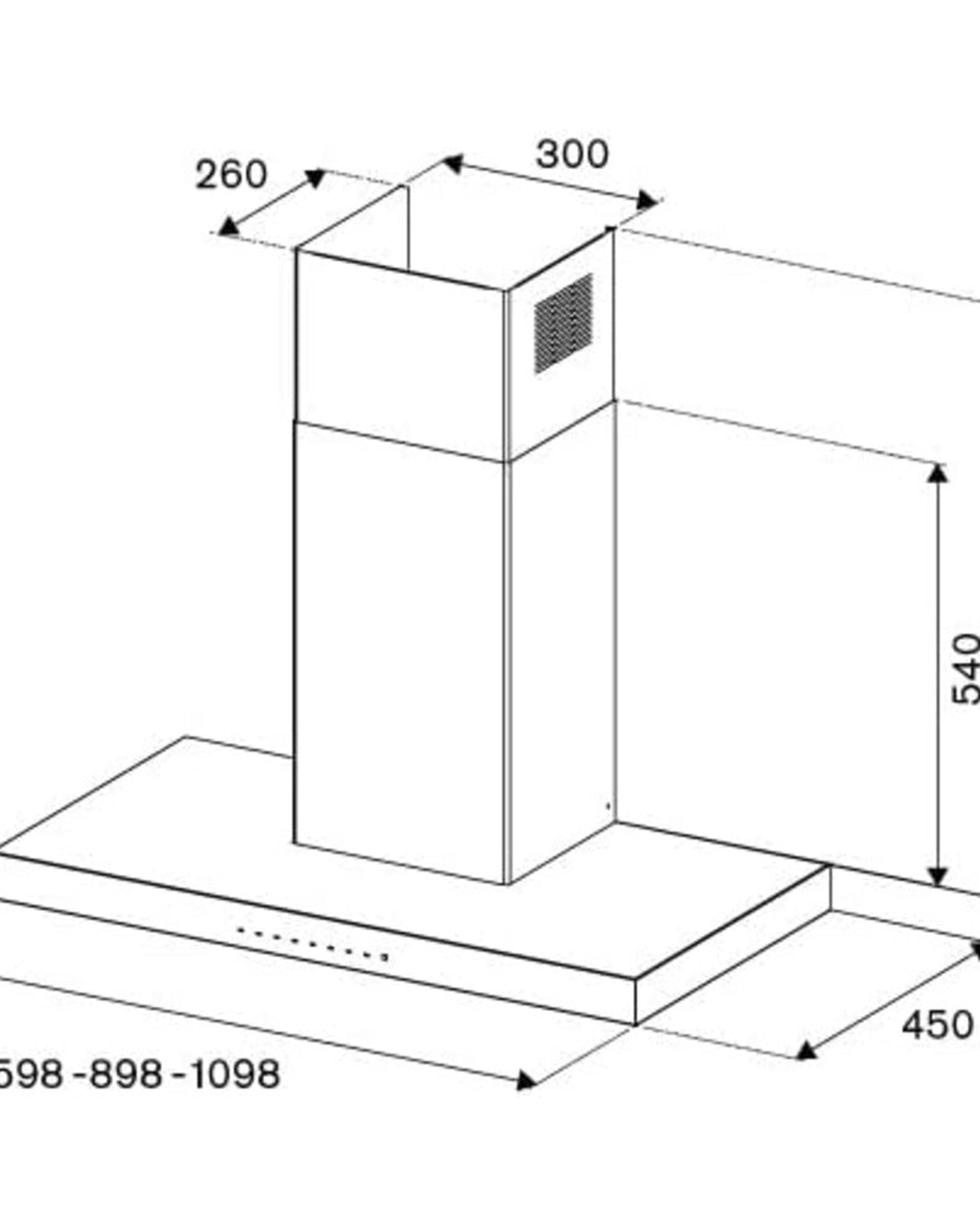 شفاط بيرتازوني 60 سم مثبت على الحائط