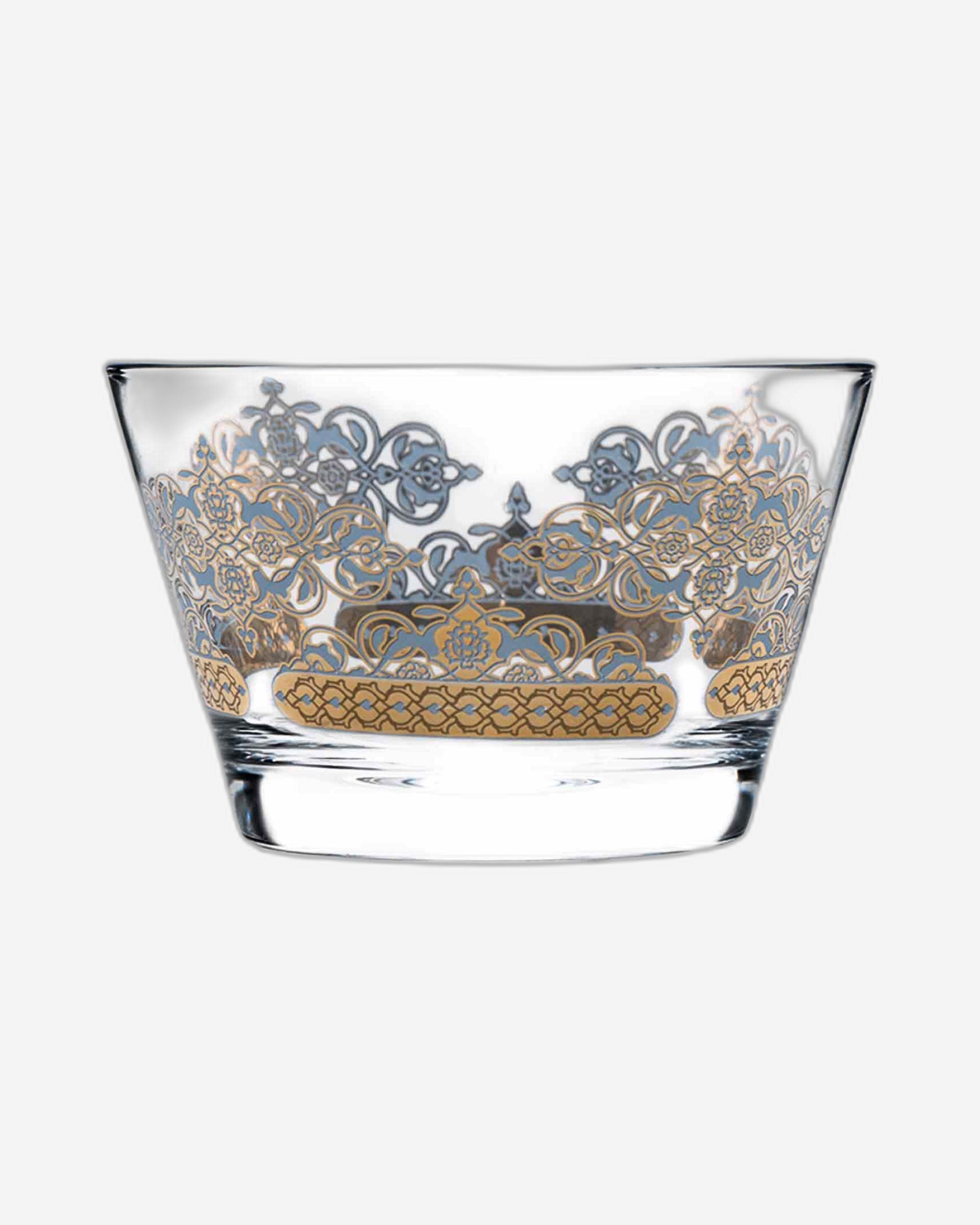 مجموعة ديملاج ريحان من 3 أوعية تقديم (ذهبي وأزرق)