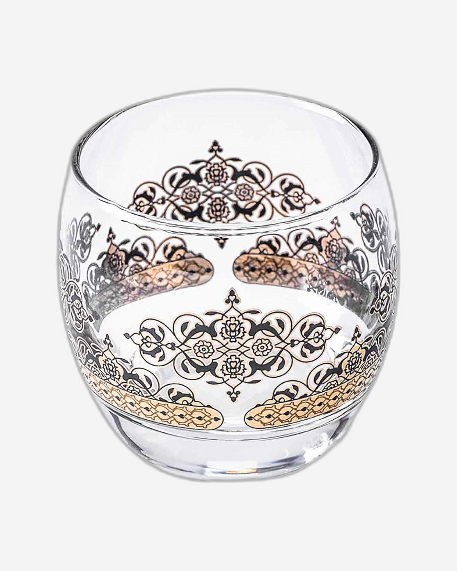 مجموعة ديملاج ريحان من 6 أكواب قصيرة (ذهبي وأسود)